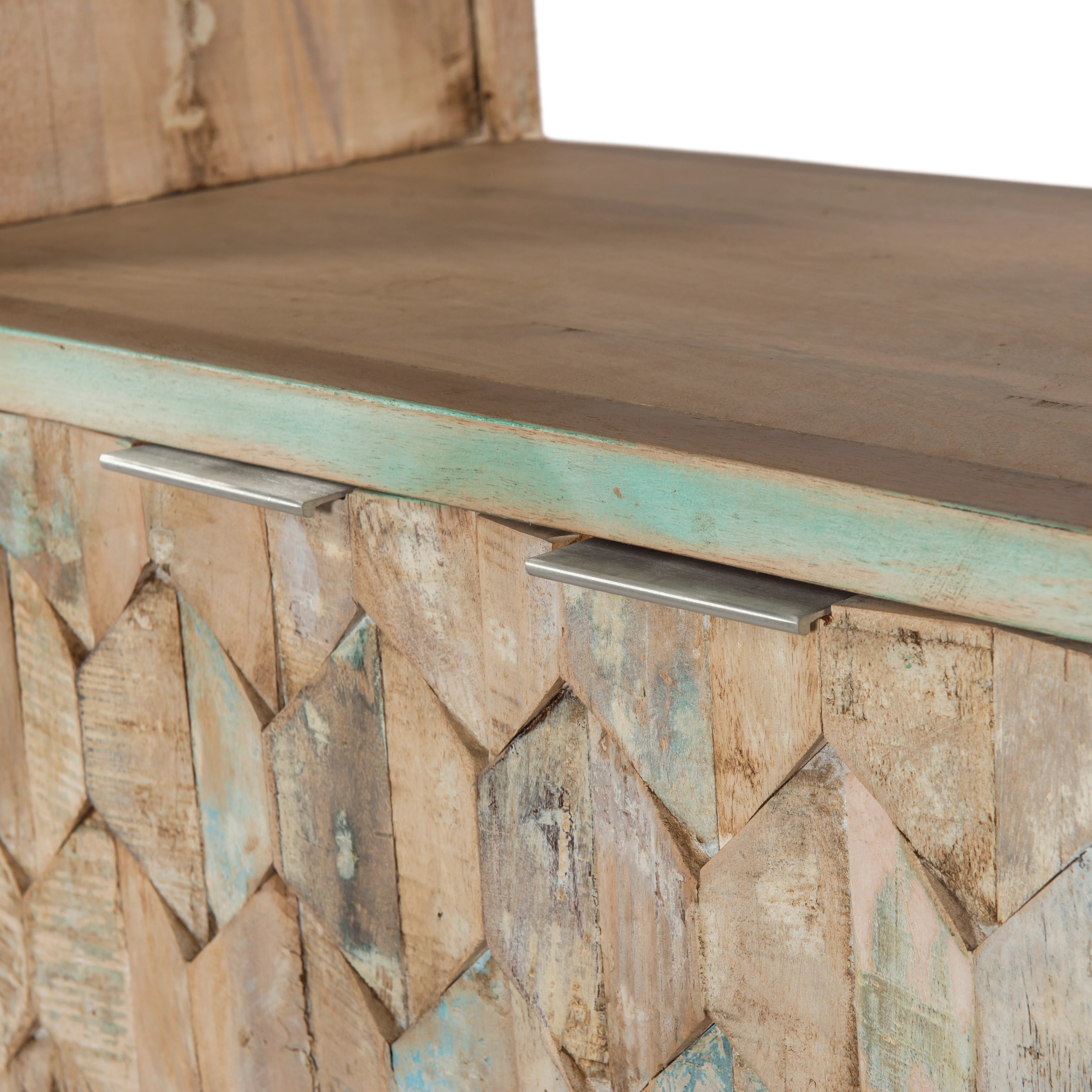 Ibiza 31" Bookshelf in Vintage Teal Reclaimed Wood - Image 5