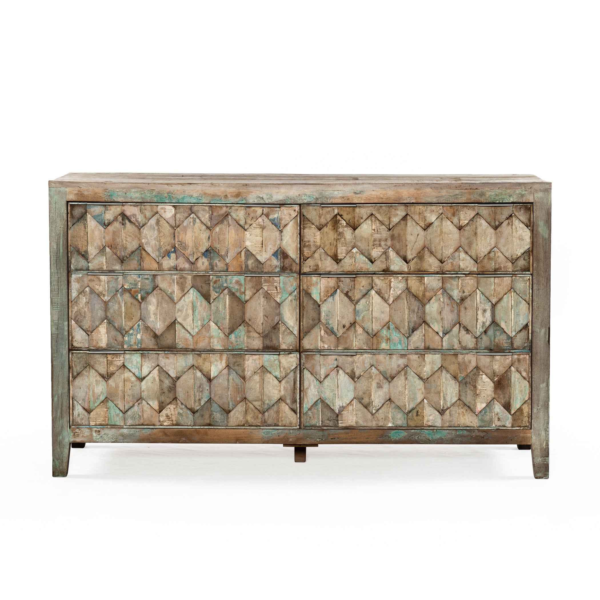 Ibiza 57" Dresser in Vintage Teal Reclaimed Wood - Image 8