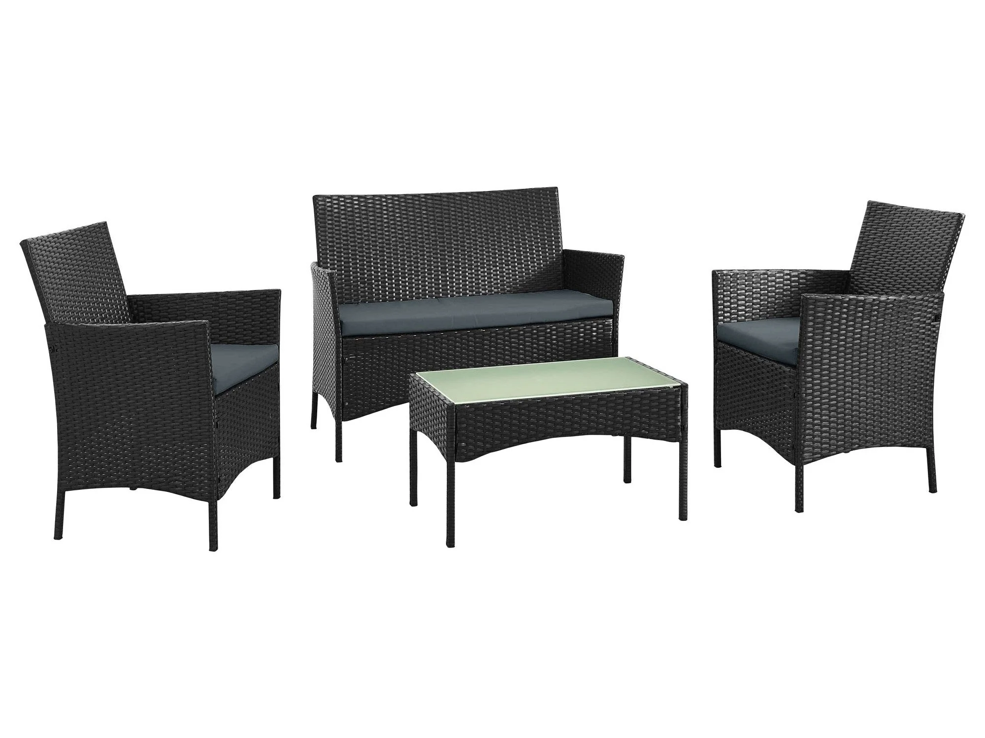 Imperia Patio 4-Person Conversation Set with Coffee Table with Grey Cushions