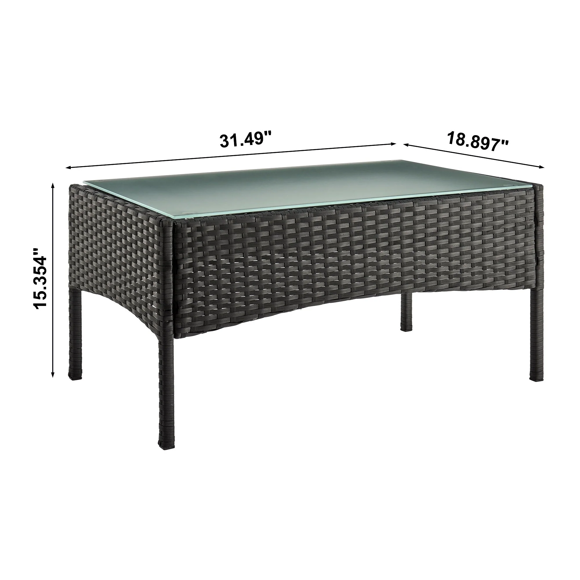 Imperia Patio 4-Person Conversation Set with Coffee Table with Grey Cushions - Image 5