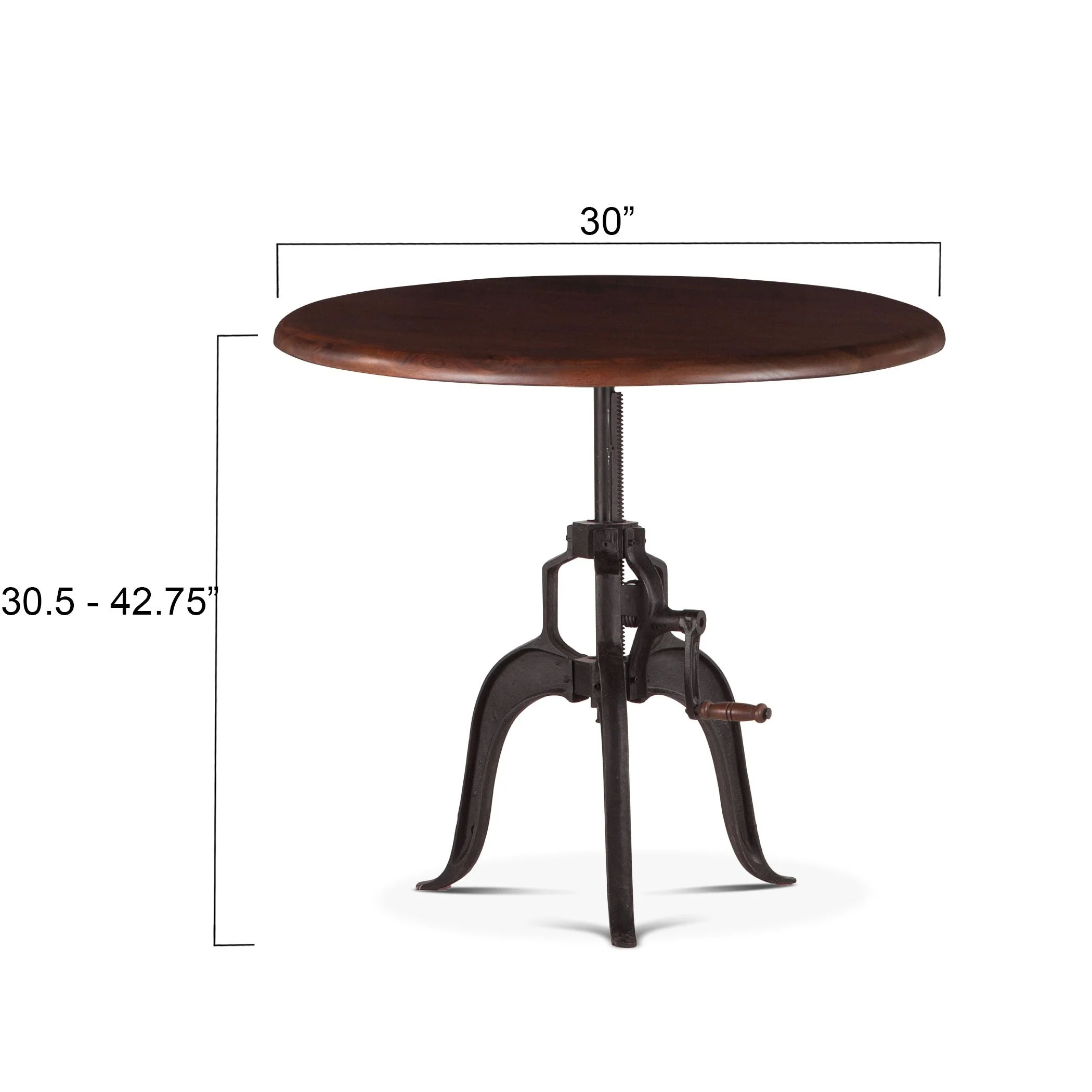 Industrial Loft 30" Adjustable Side Table in Walnut - Image 4