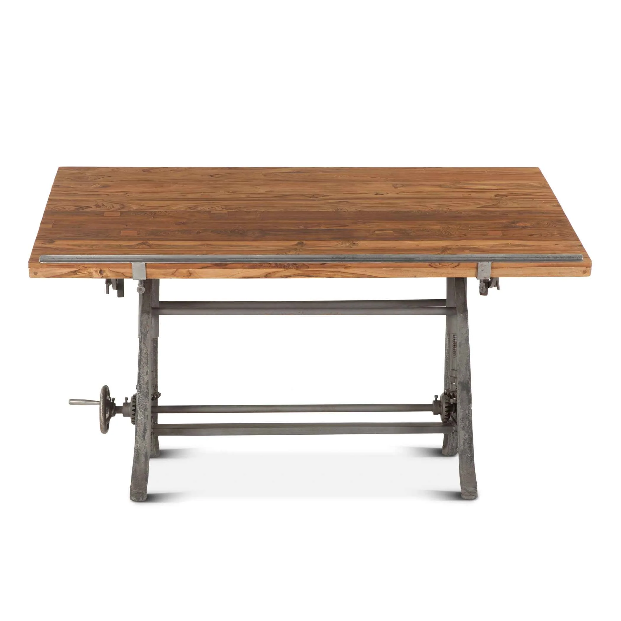 Industrial Loft 62" Adjustable Drafting Desk in Natural - Image 11