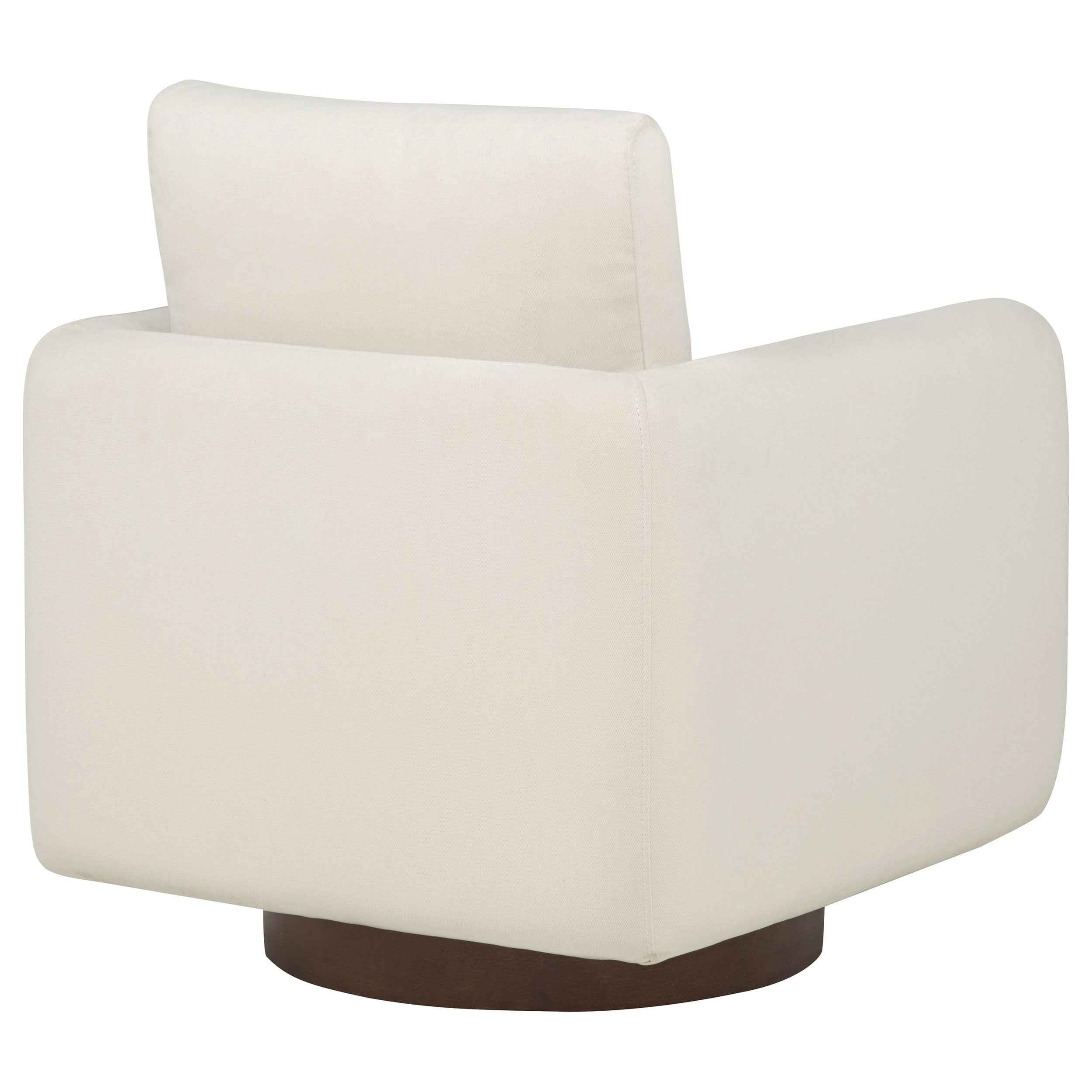 Iris Ivory Fabric Upholstered Swivel Accent Chair - Image 8