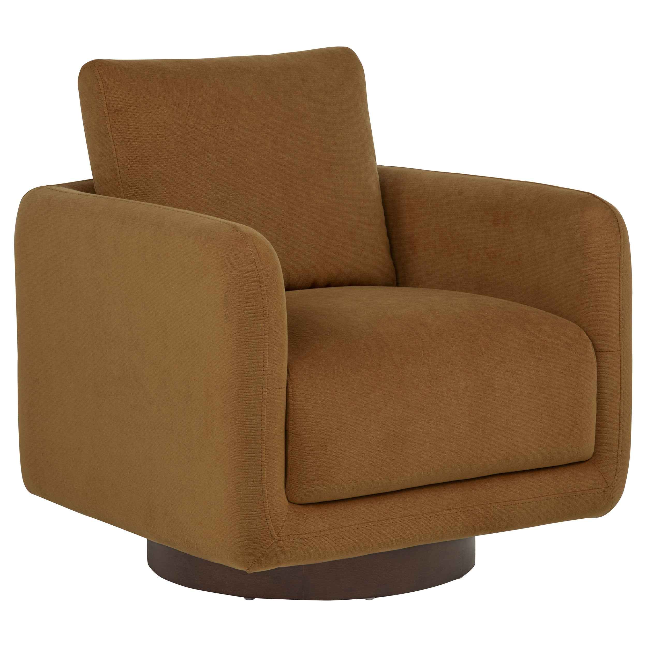 Iris Rust Fabric Upholstered Swivel Accent Chair - Image 2