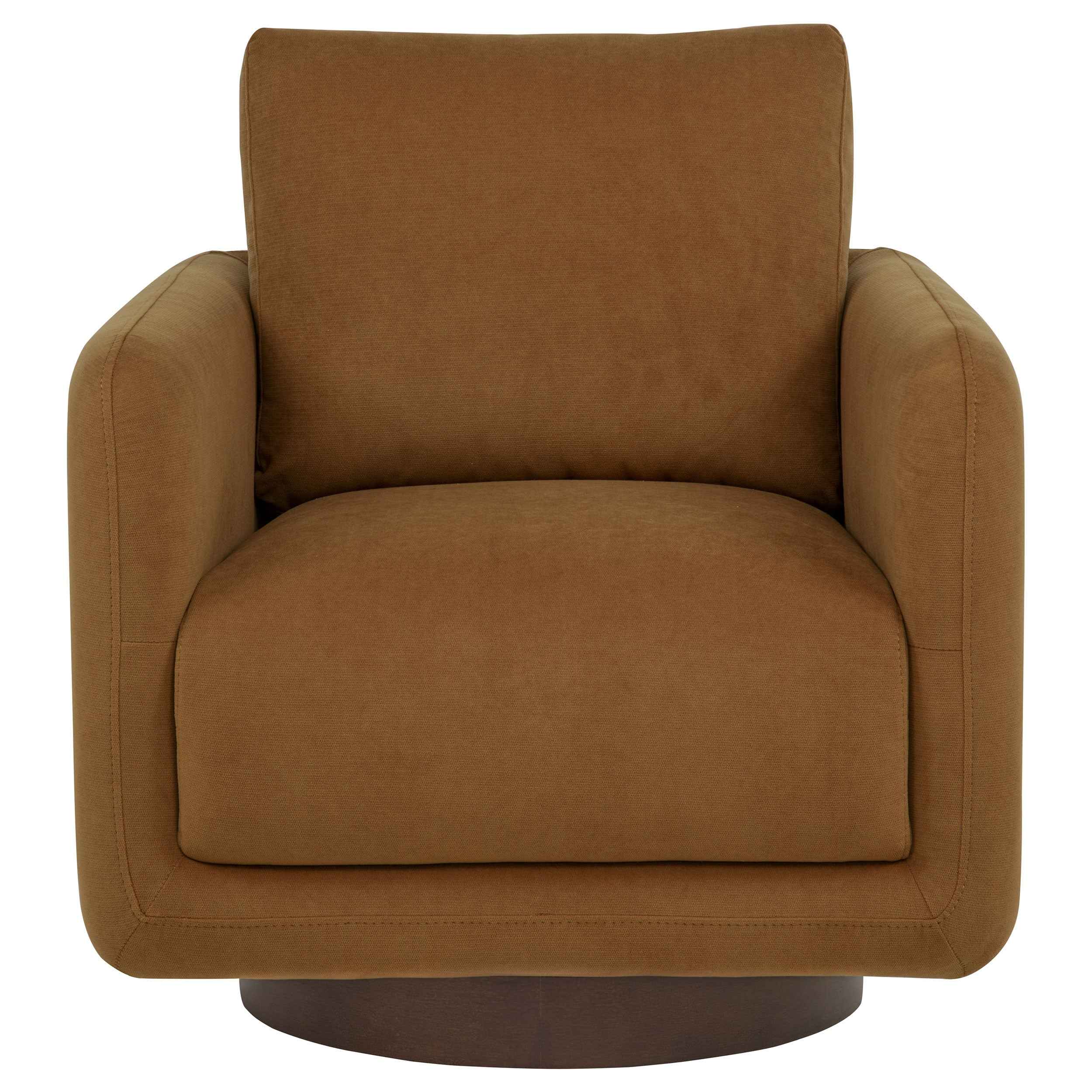 Iris Rust Fabric Upholstered Swivel Accent Chair - Image 3