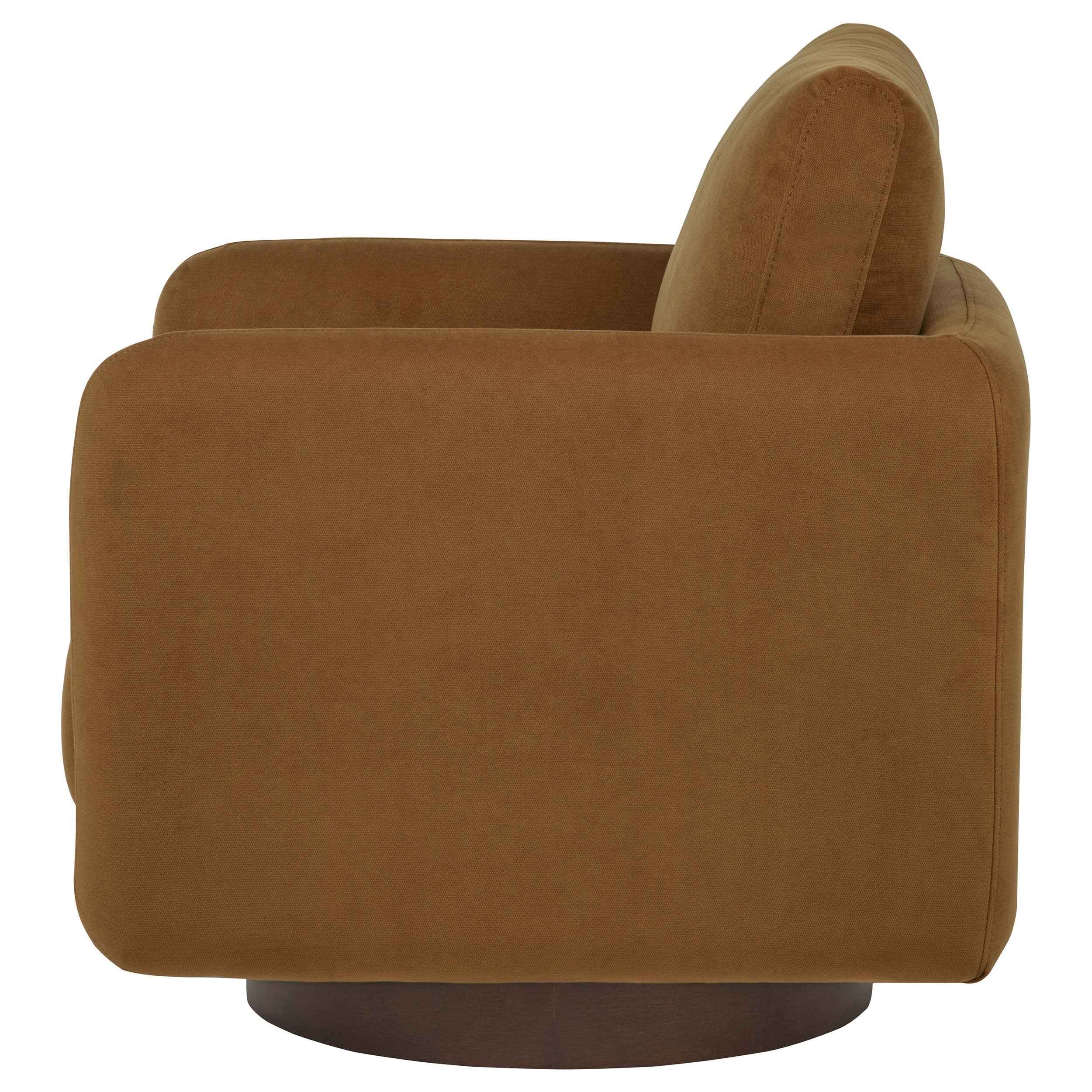 Iris Rust Fabric Upholstered Swivel Accent Chair - Image 5