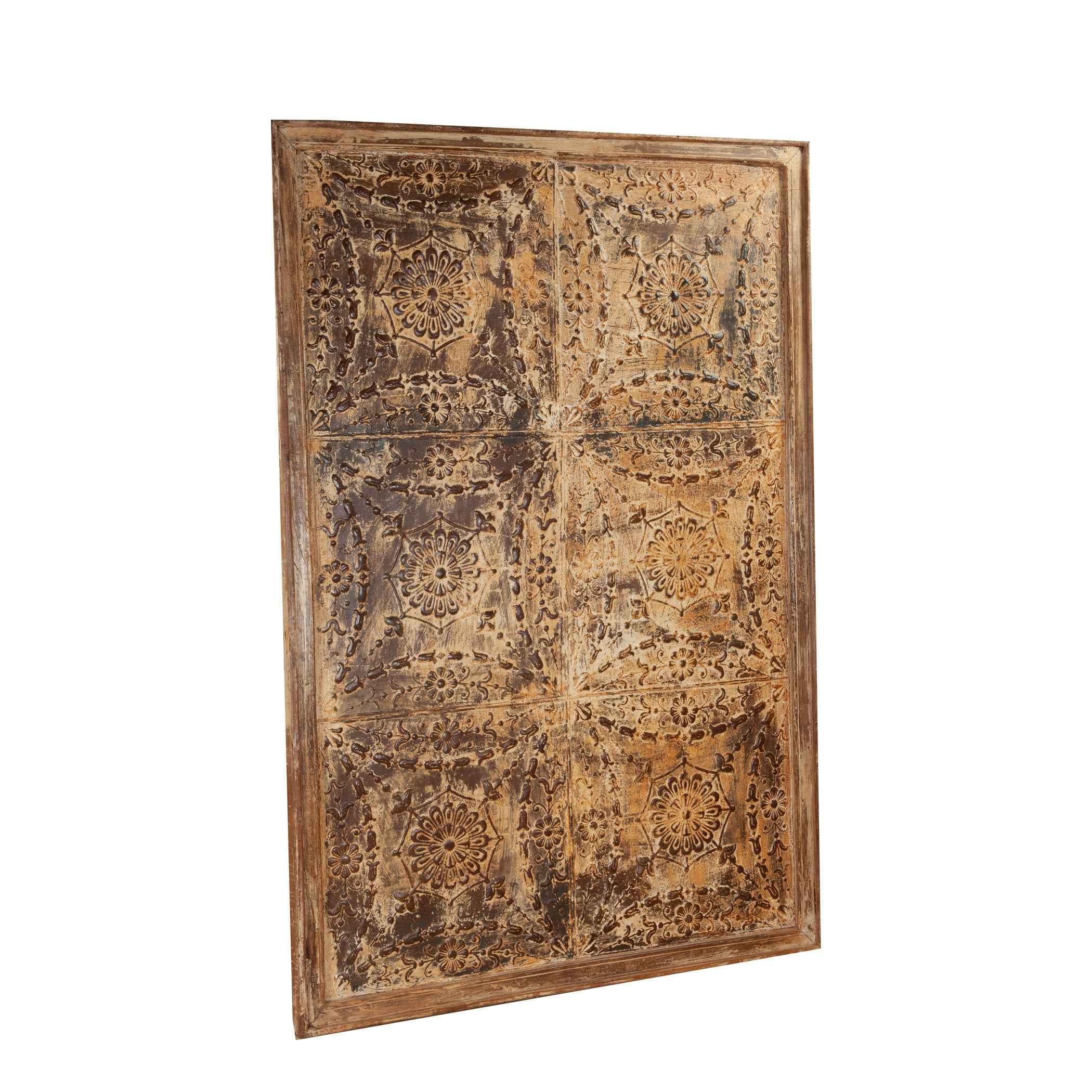Iron Ceiling Panel Wall Hanging with 6 panels in Antique White - Image 2