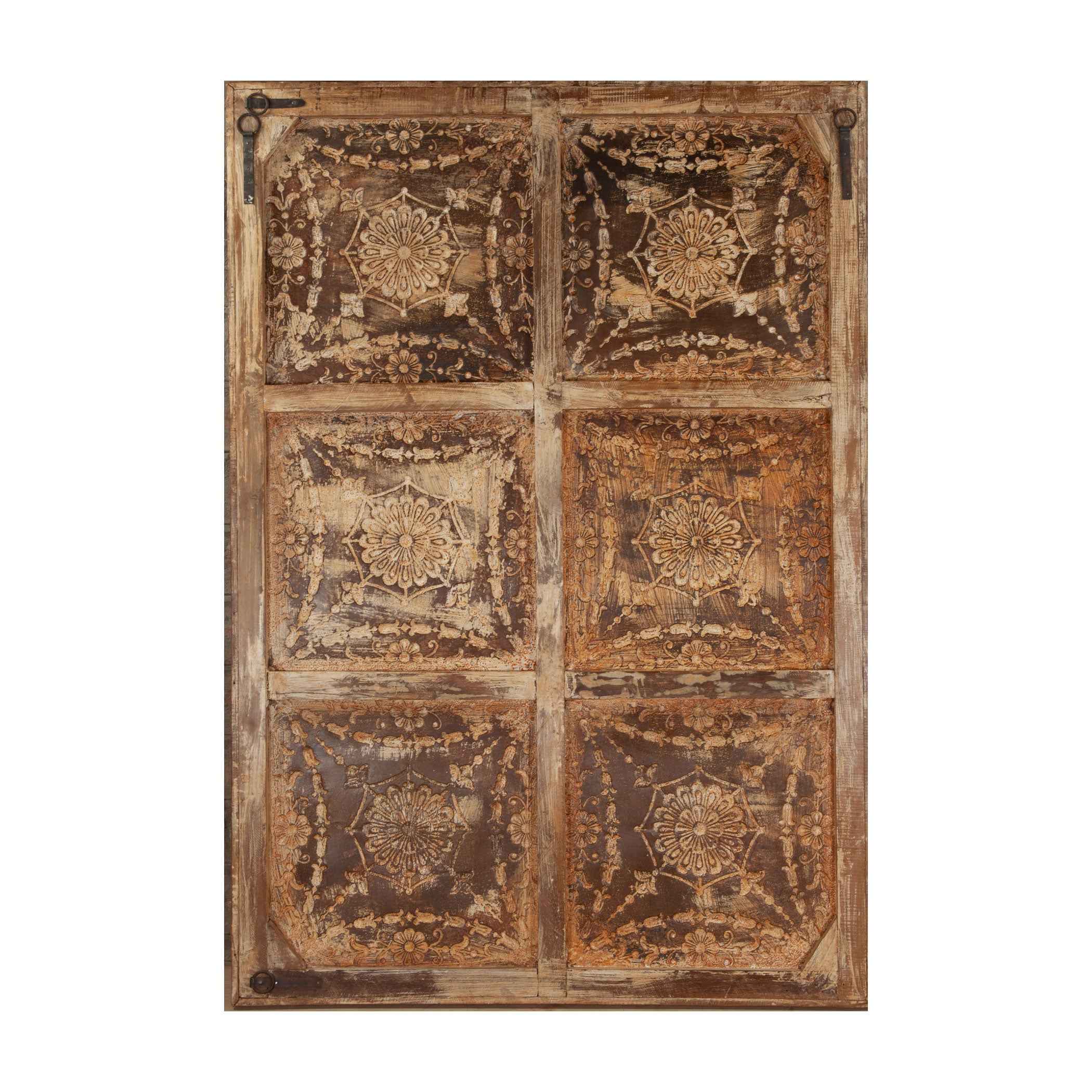 Iron Ceiling Panel Wall Hanging with 6 panels in Antique White - Image 3