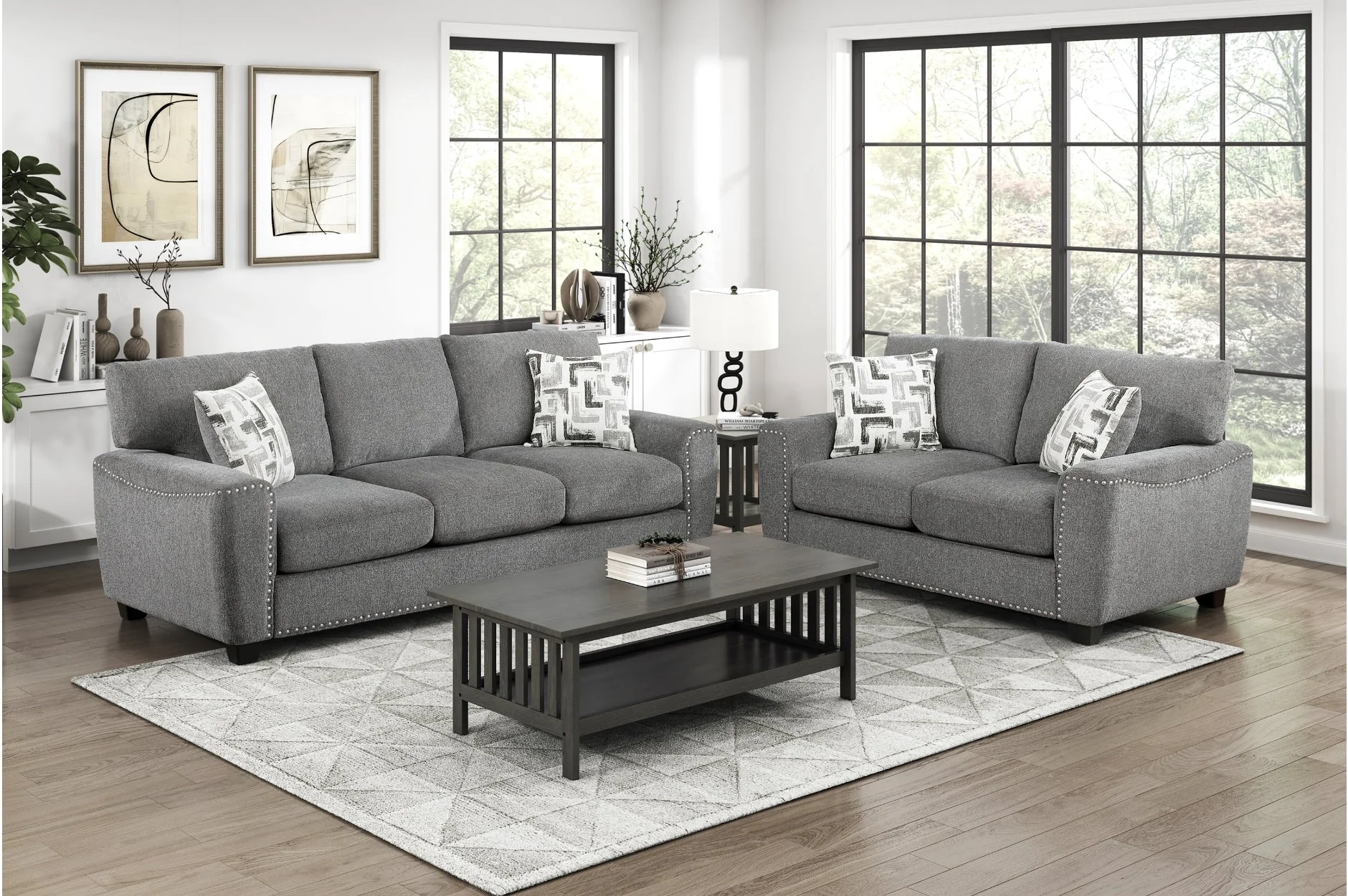 Isabel Dark Gray Loveseat - Image 2