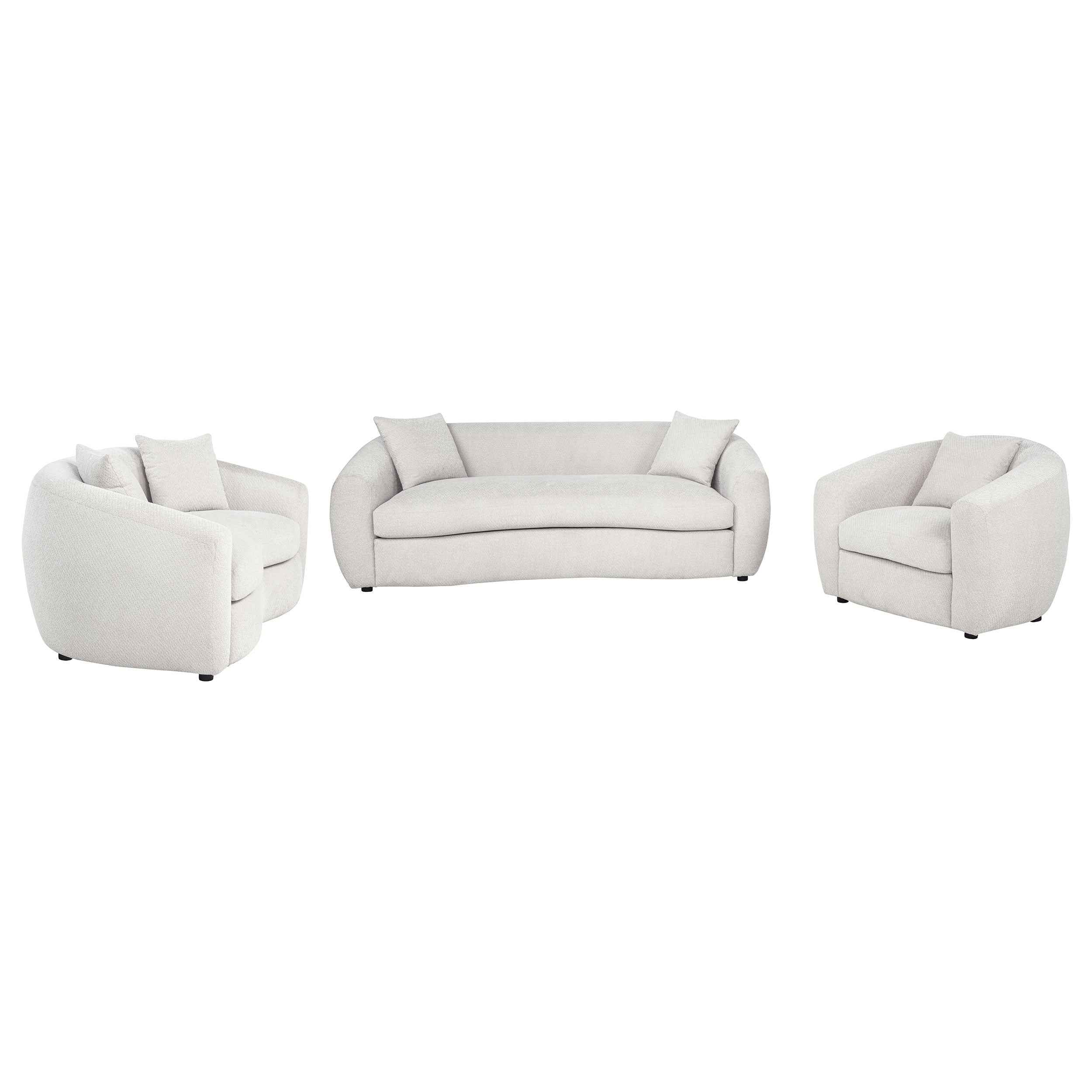 Isabella Sand 3-piece Fabric Upholstered Sofa Set