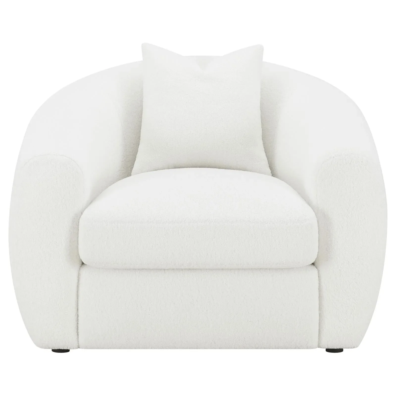 Isabella White Sheepskin Upholstered Tight Back Living Room Set - Image 10