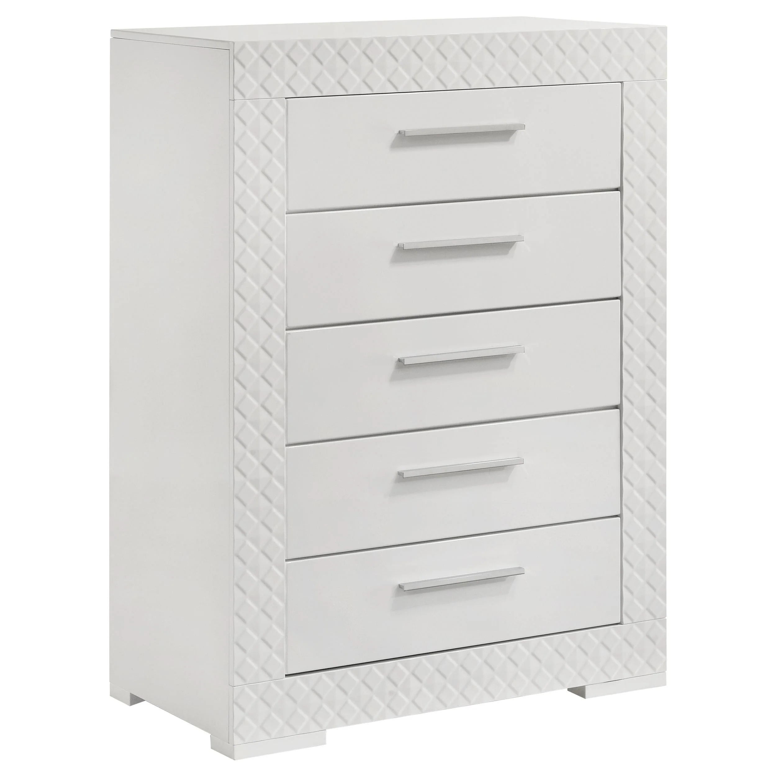 Ives White High Gloss 5-Piece Queen Bedroom Set - Image 11