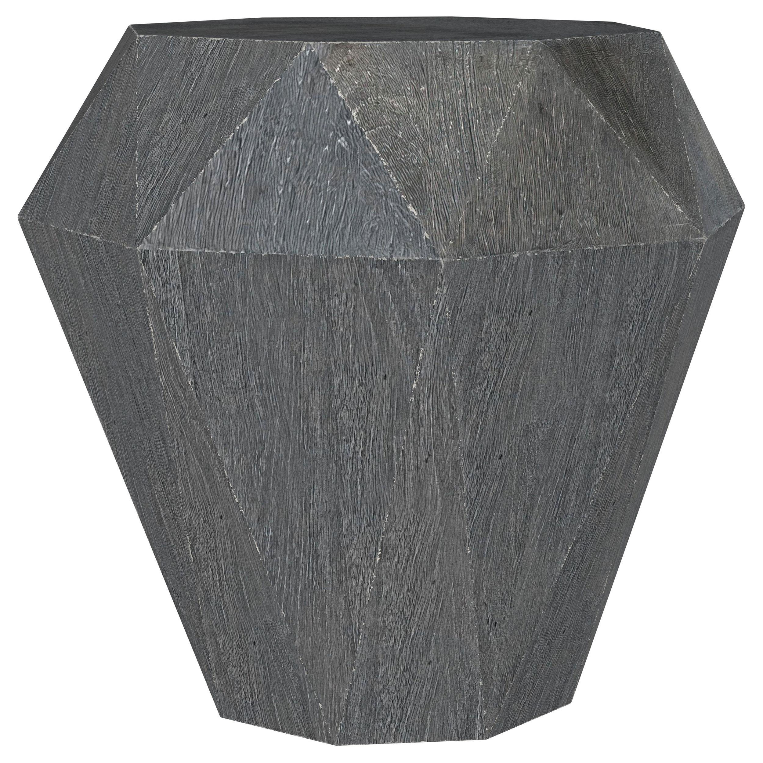 Jacinto Grey Geometric Solid Mango Wood Side Table - Image 5