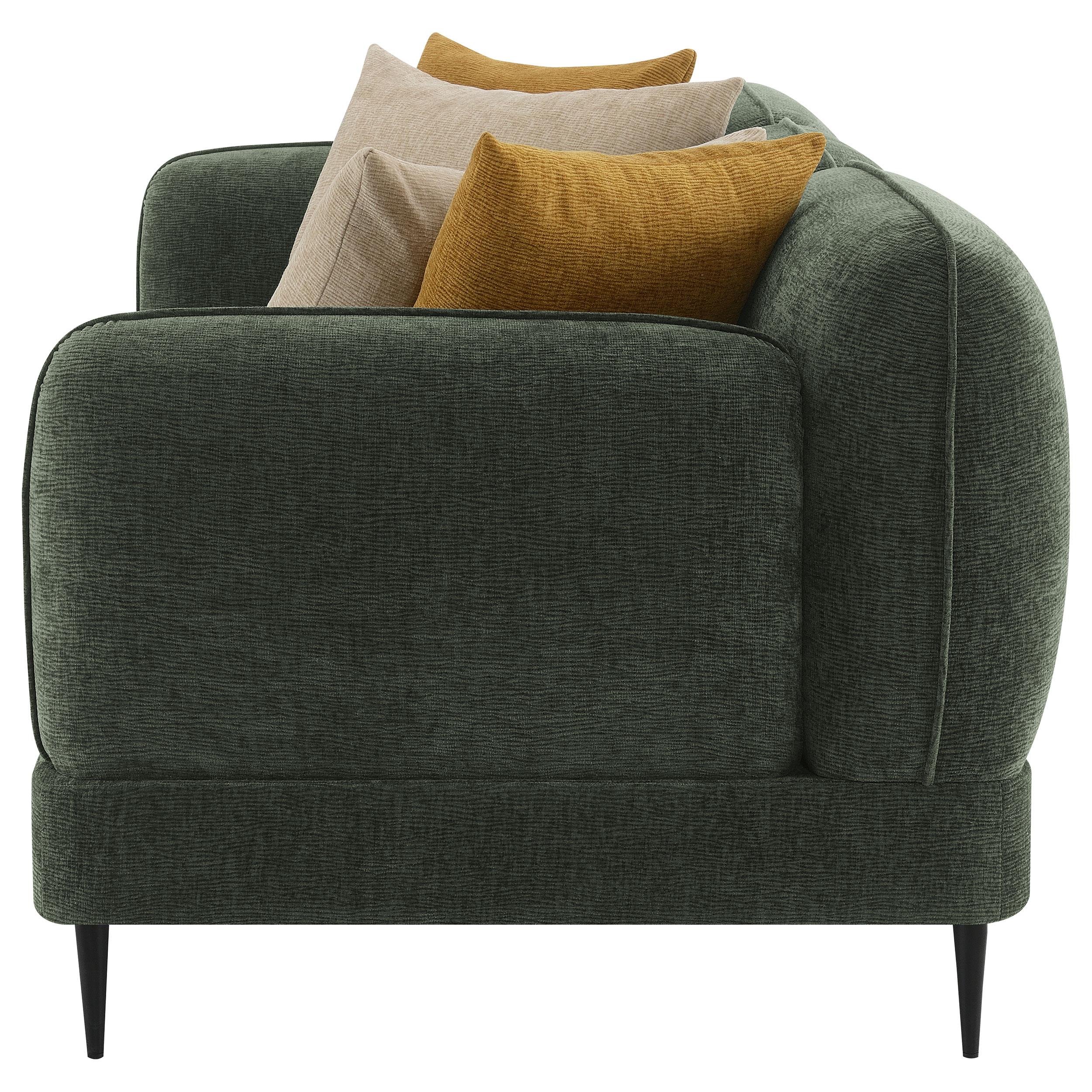 Jade Green Chenille Modern Track Arm Sofa - Image 7