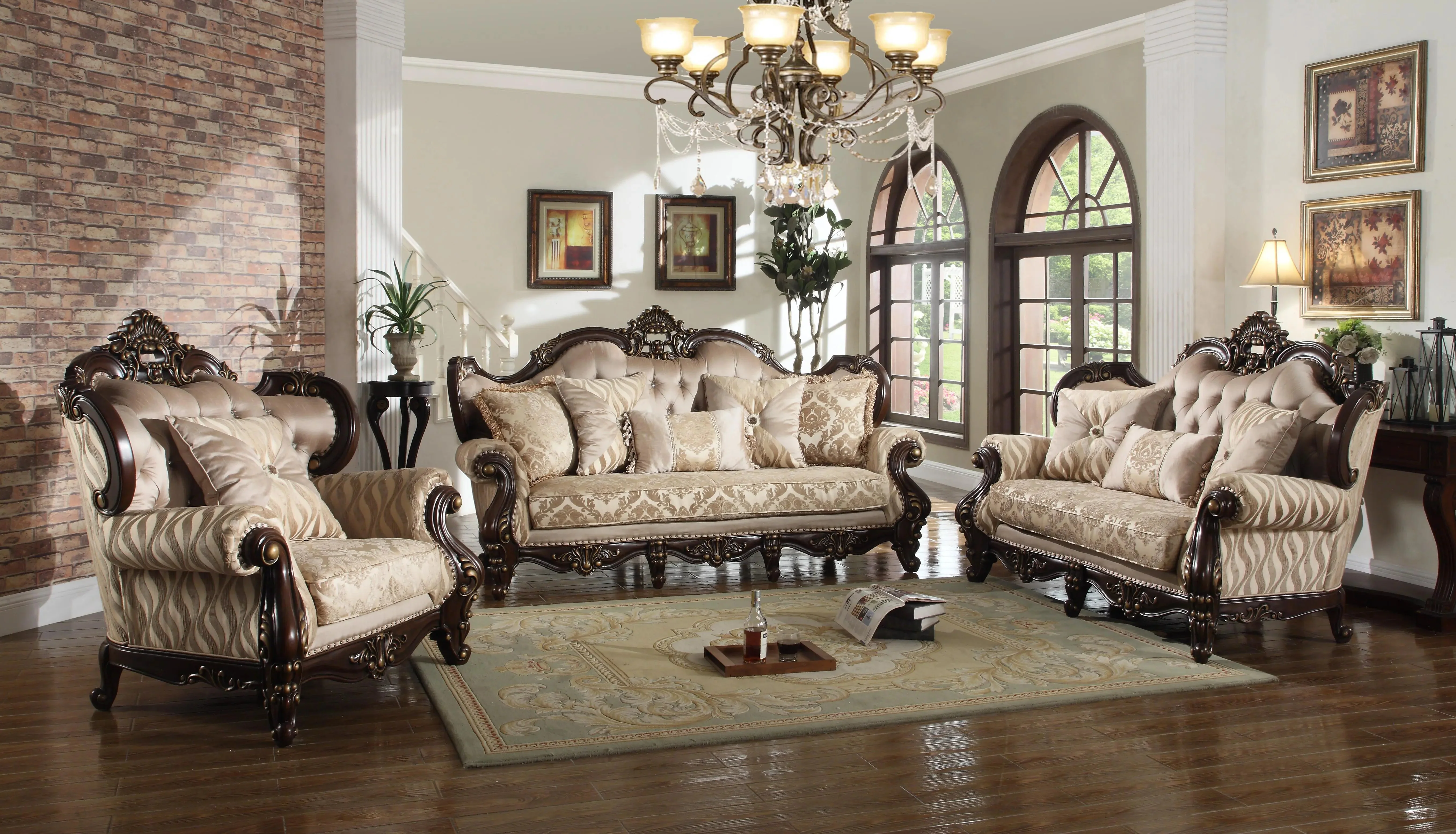 Jade Traditional Style Cherry Finish Wood Chair - Image 2
