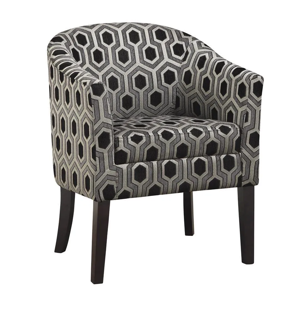 Jansen Gray/Black Hexagon Patterned Accent Chair - Image 2