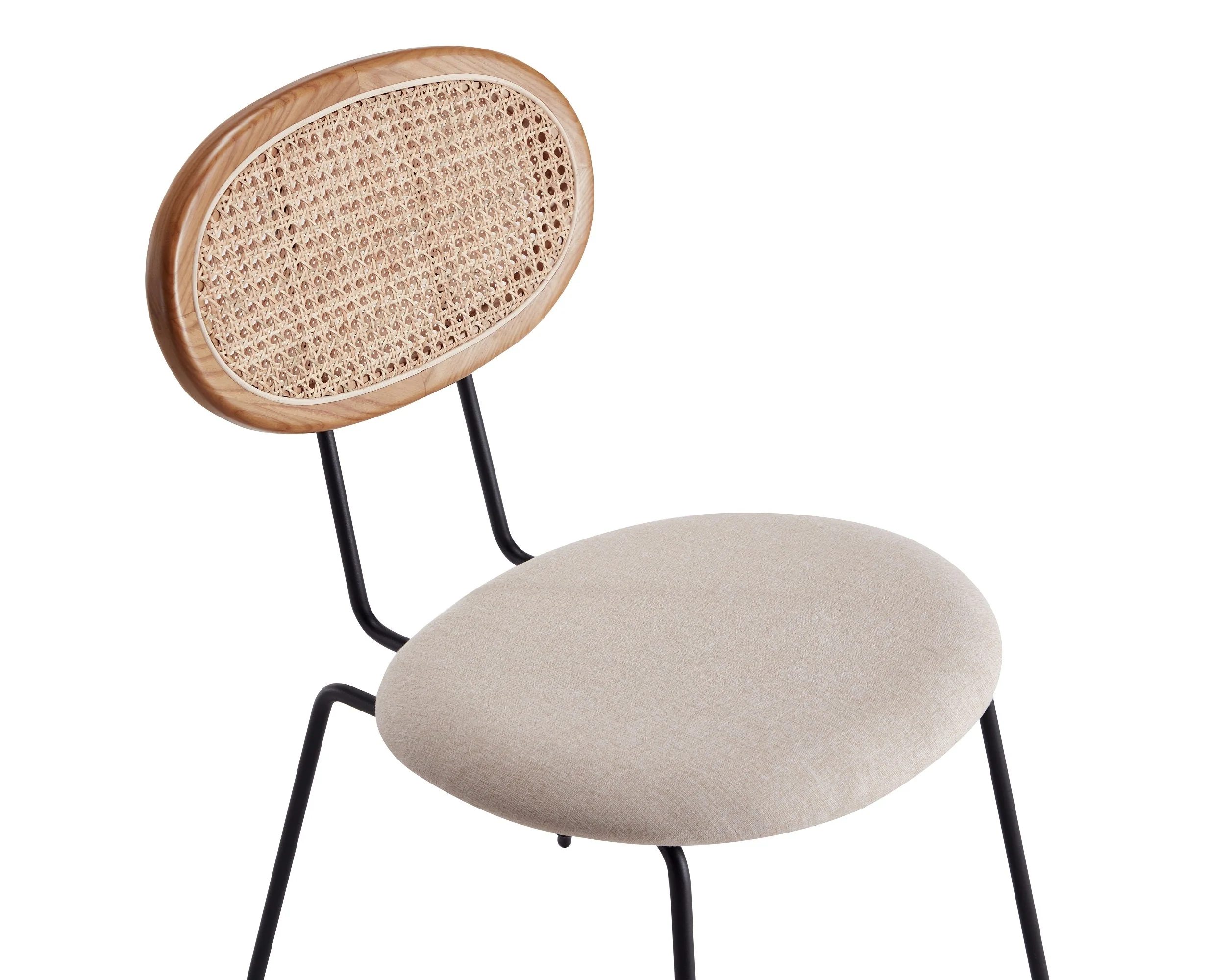 Jardin Dining Chair in Nature Cane and Oatmeal Upholstered Seating (set of 2) - Image 10