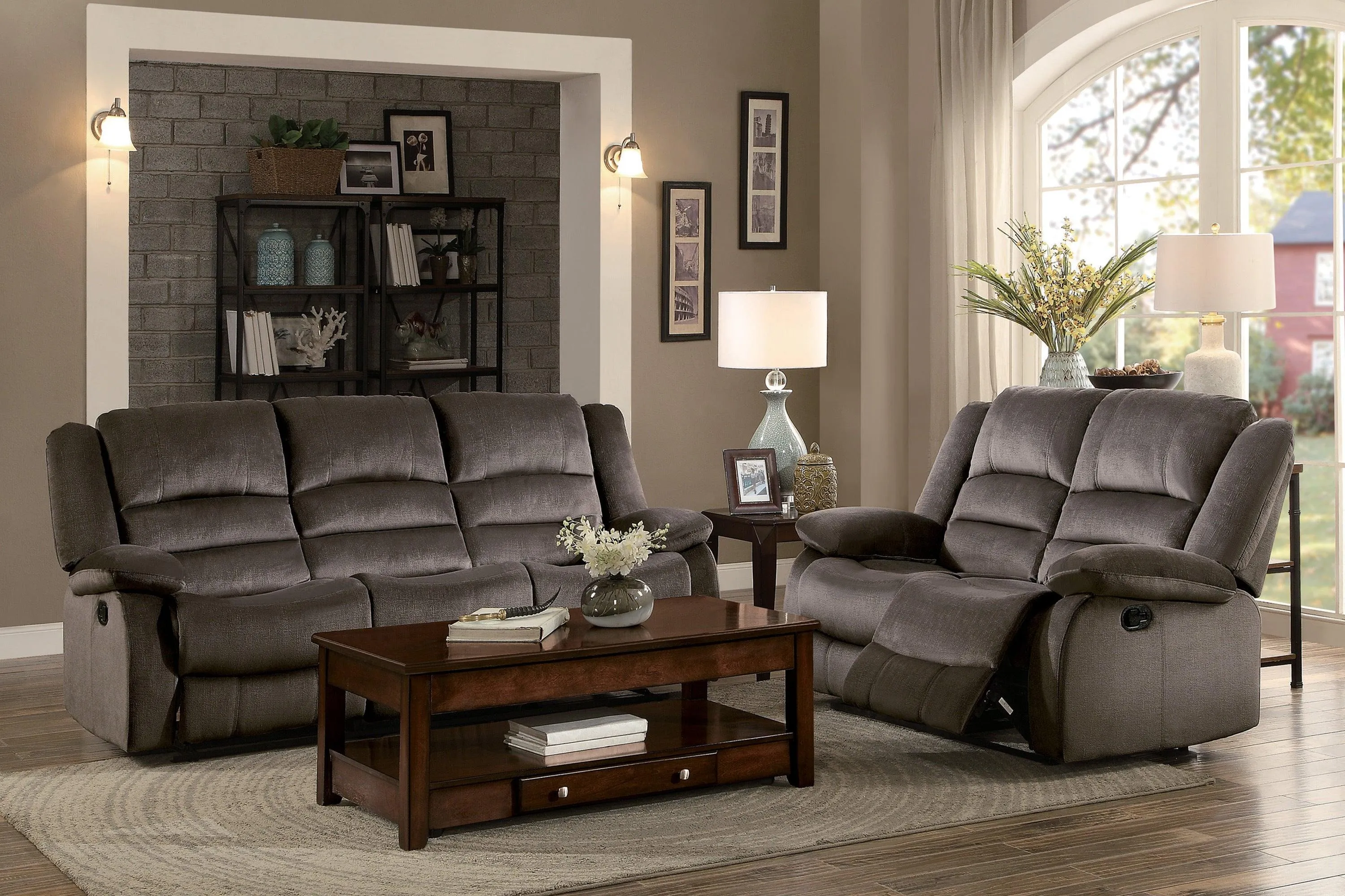 Jarita Chocolate Double Reclining Loveseat - Image 9