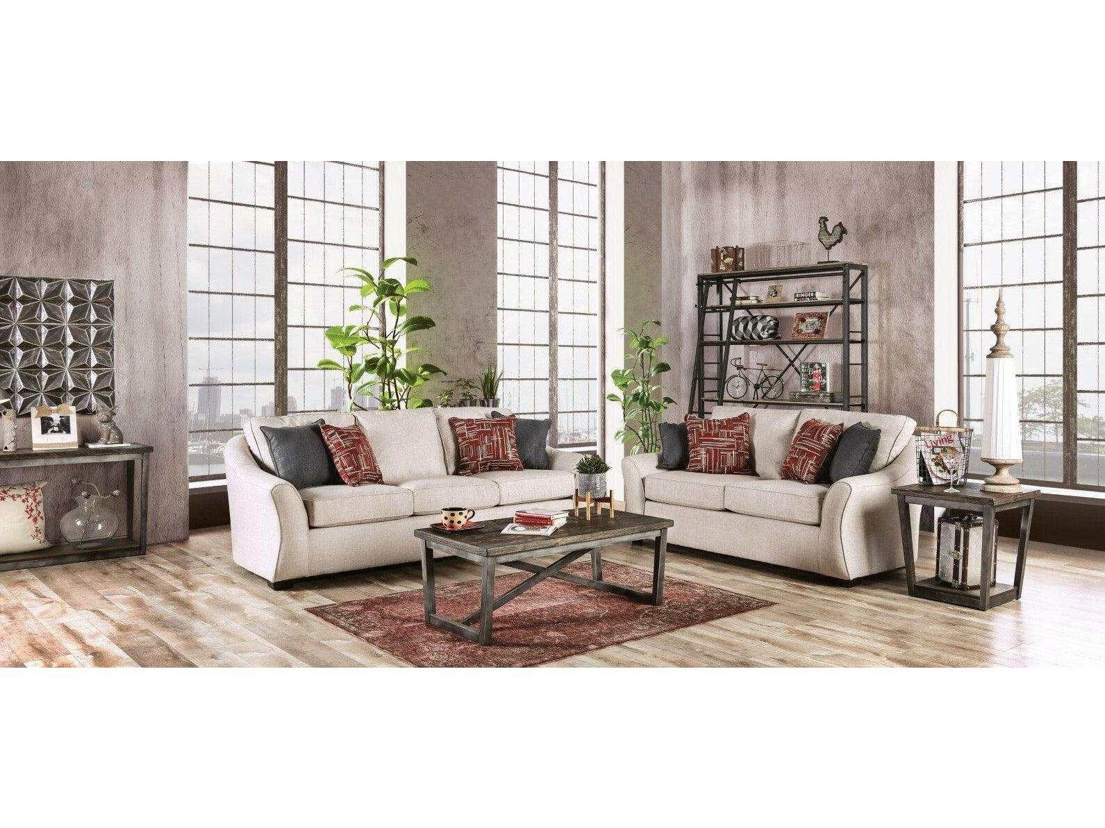 Jarrow Ivory Stationary Sofa & Loveseat