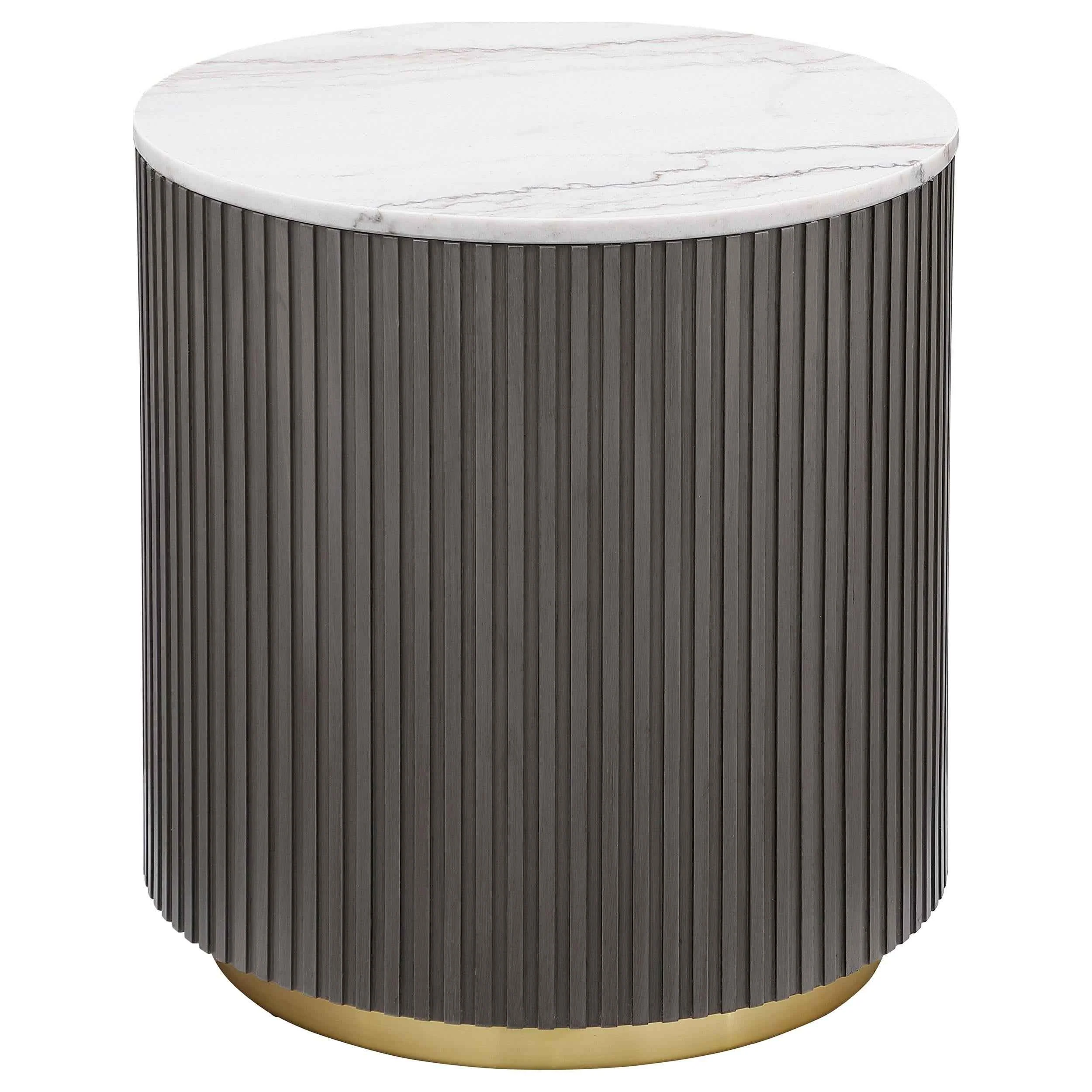 Jason White 3-piece Round Marble Coffee and End Table Set - Image 3