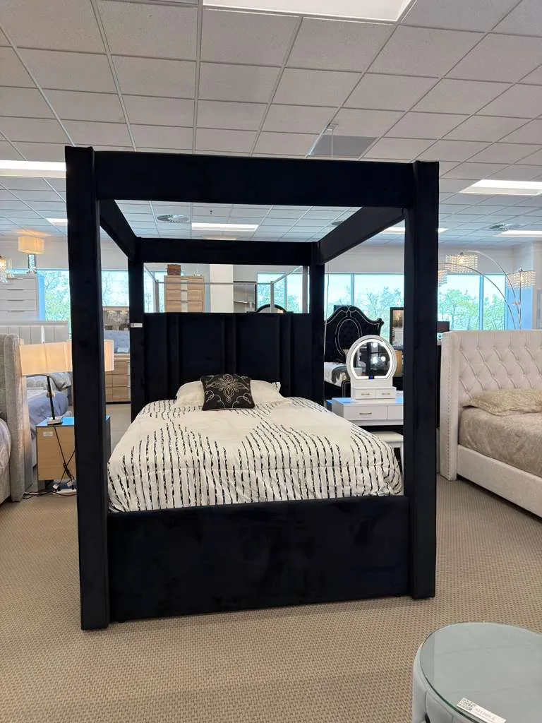 Jayla Upholstered Queen Canopy Bed - Image 7