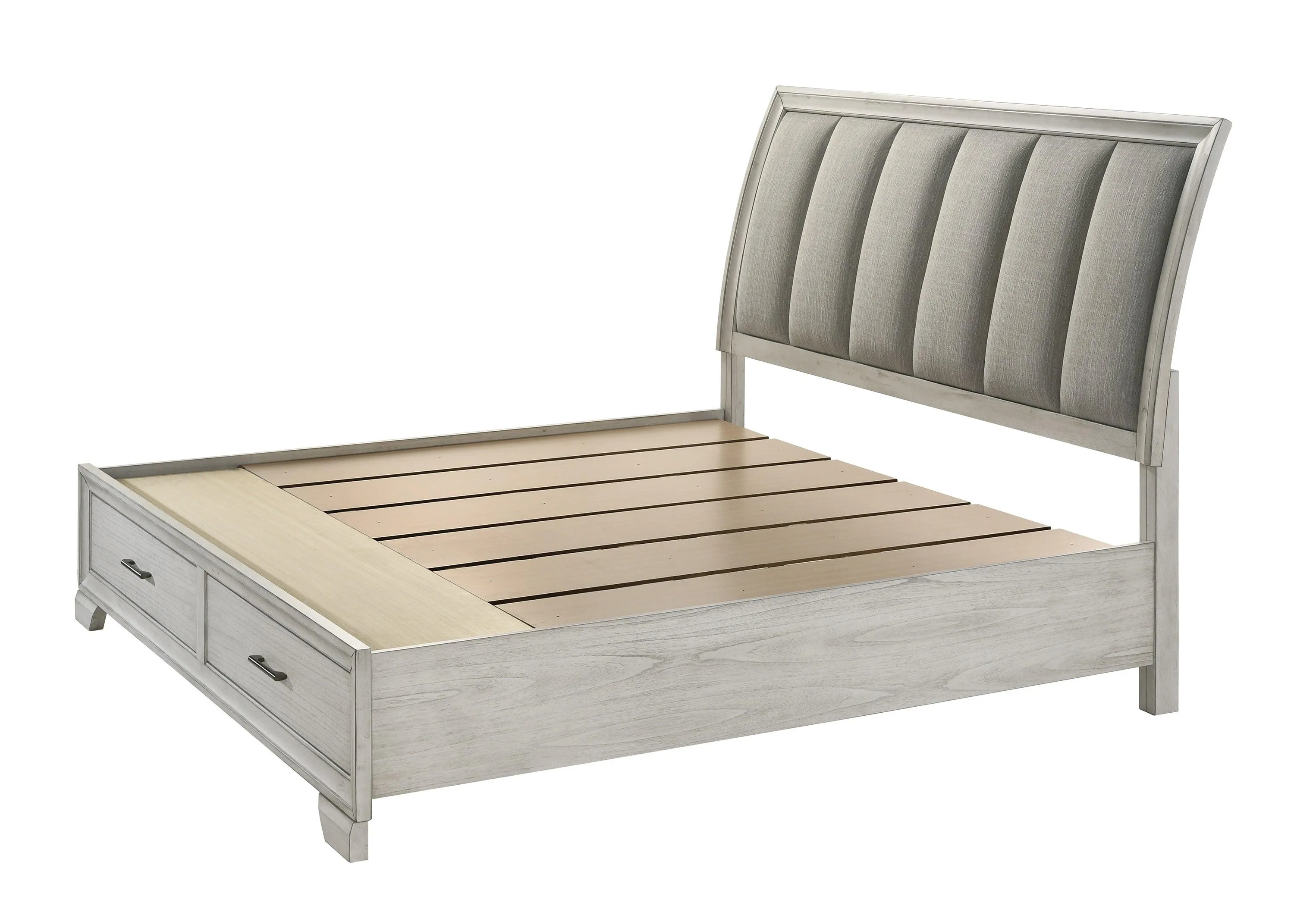 Jaymes White Mist Footboard Storage Platform Bedroom Set - Image 4