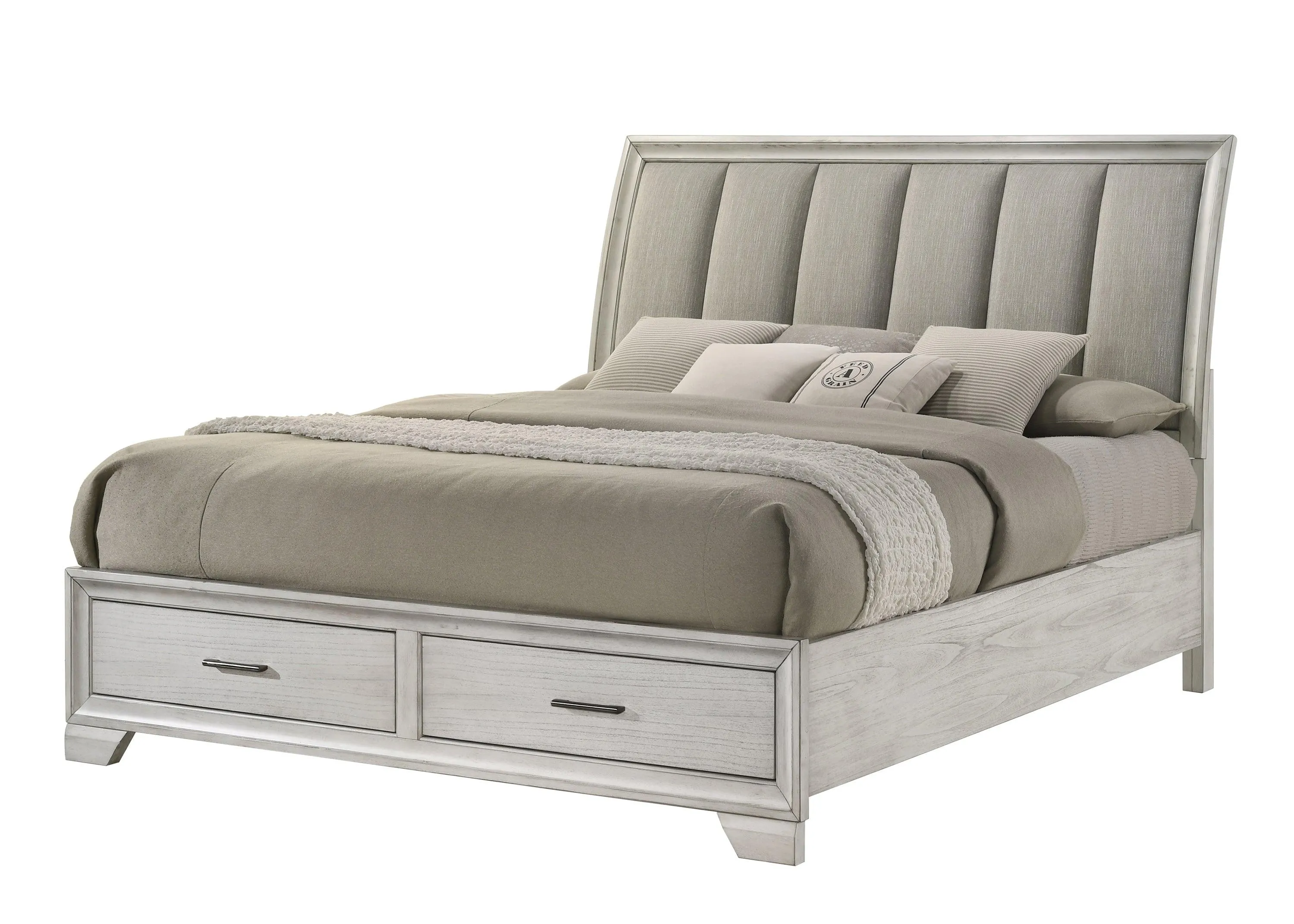 Jaymes White Mist Footboard Storage Platform Bedroom Set - Image 9