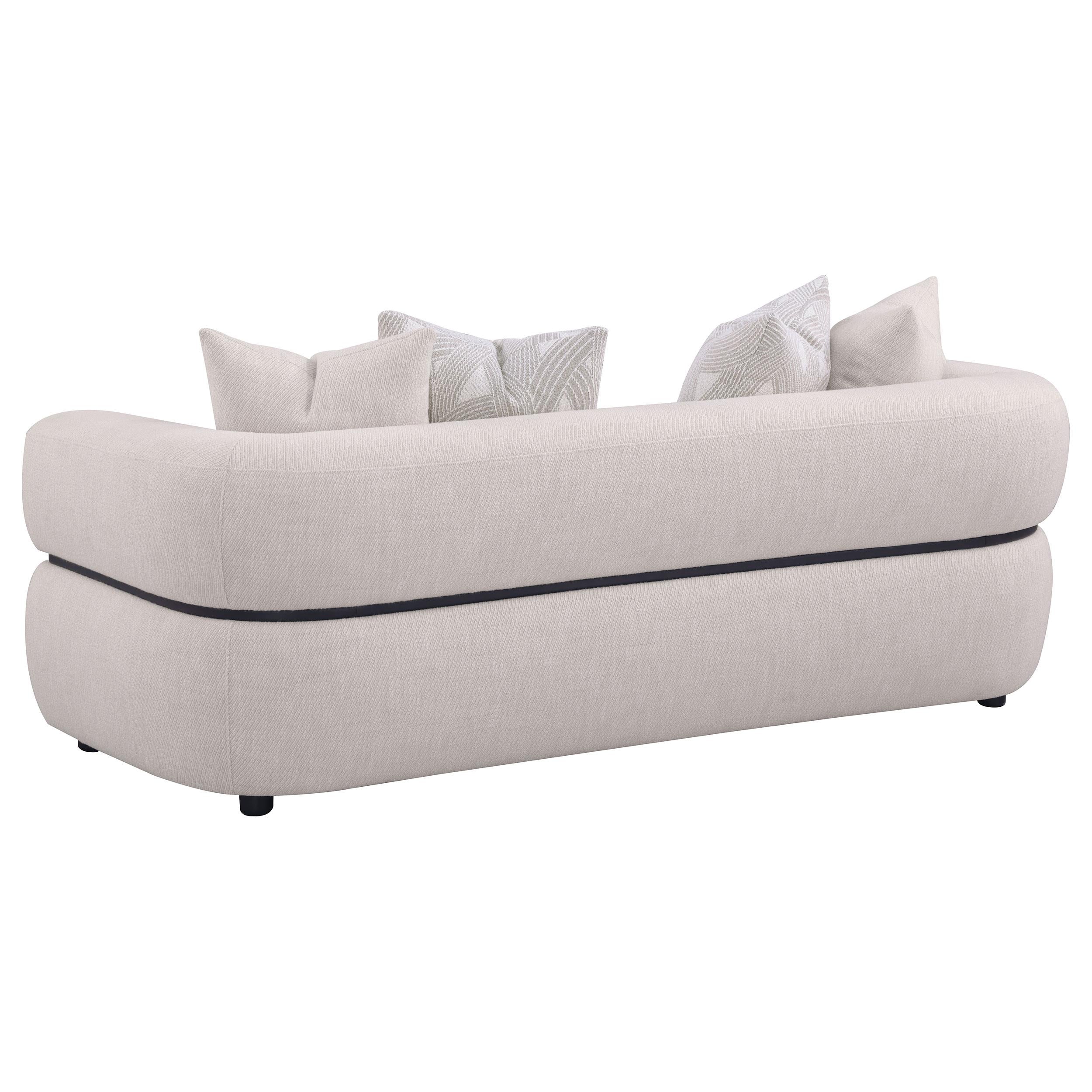 Jeanette Beige 3-Piece Fabric Upholstered Round Arm Living Room Set - Image 3