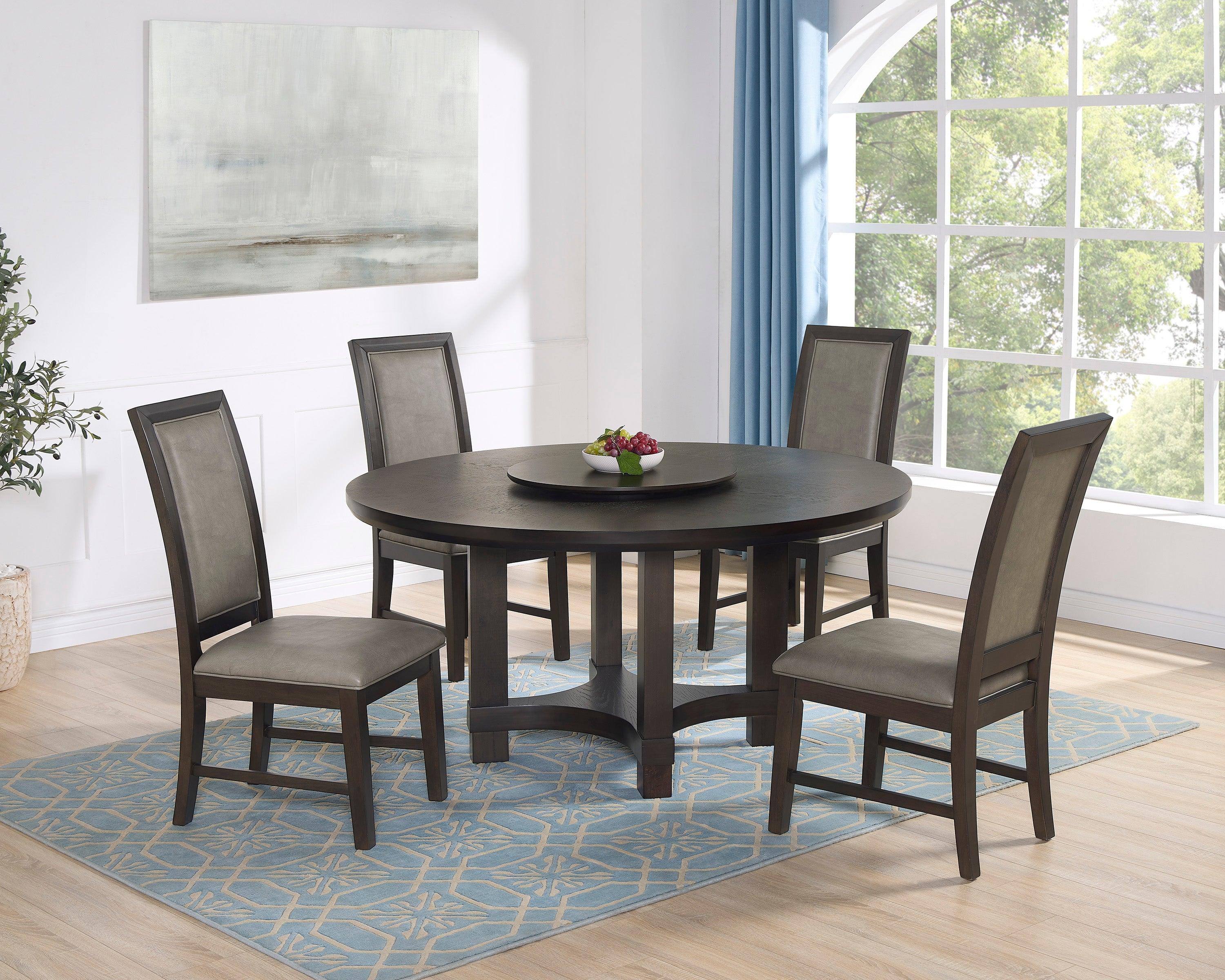 Jeffries Expresso Round Dining Table with Lazy Susan - Image 7