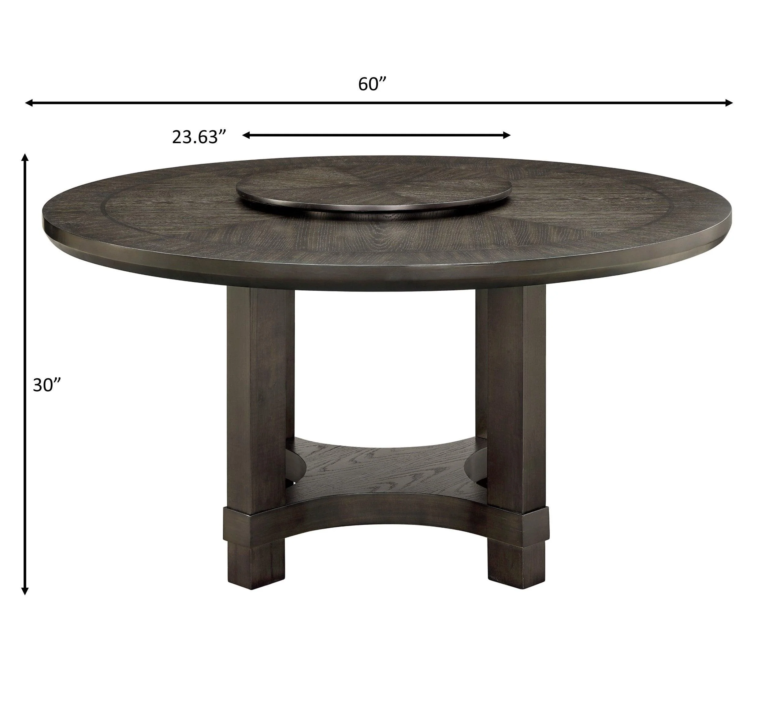 Jeffries Expresso Round Dining Table with Lazy Susan - Image 8