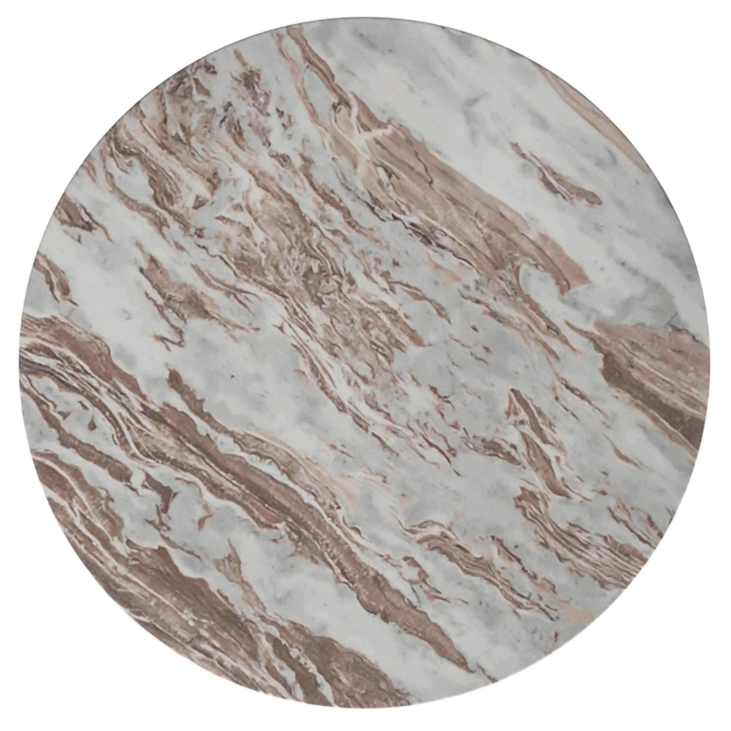 Jenna Brown 35-inch Round Marble Top Cocktail Coffee Table - Image 4