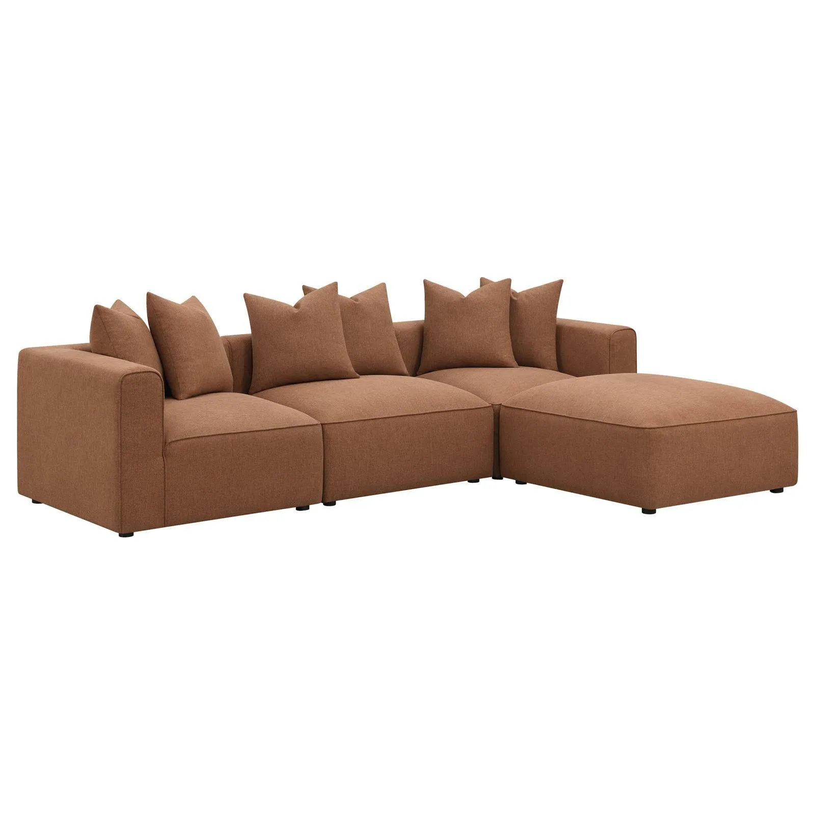 Jennifer Terracotta Upholstered Tight Back Armless Chair - Image 12