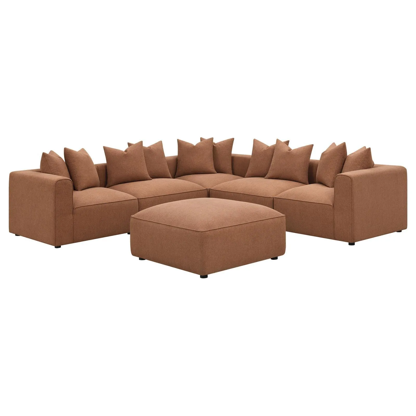Jennifer Terracotta Upholstered Tight Back Armless Chair - Image 15