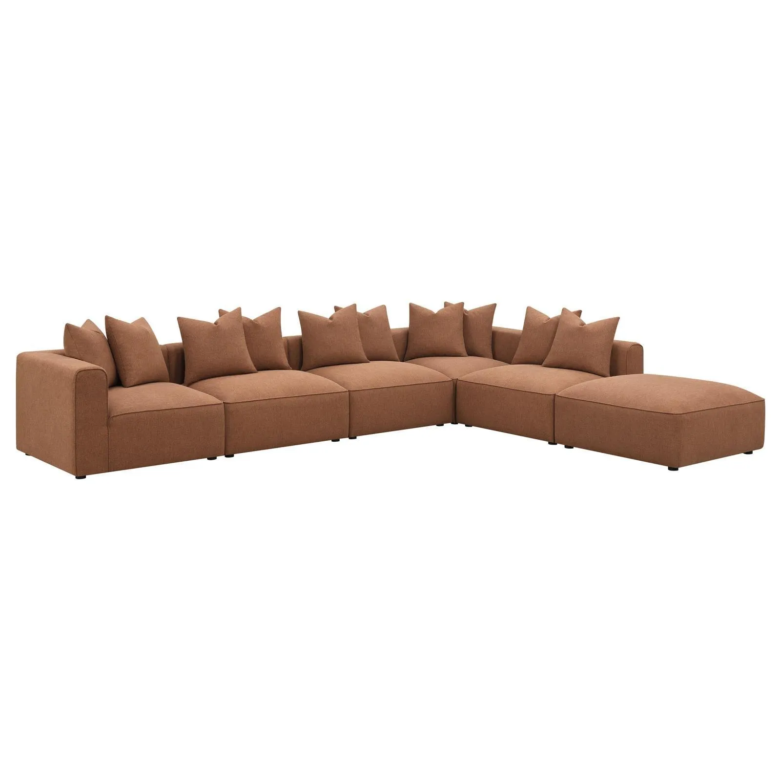 Jennifer Terracotta Upholstered Tight Back Armless Chair - Image 16