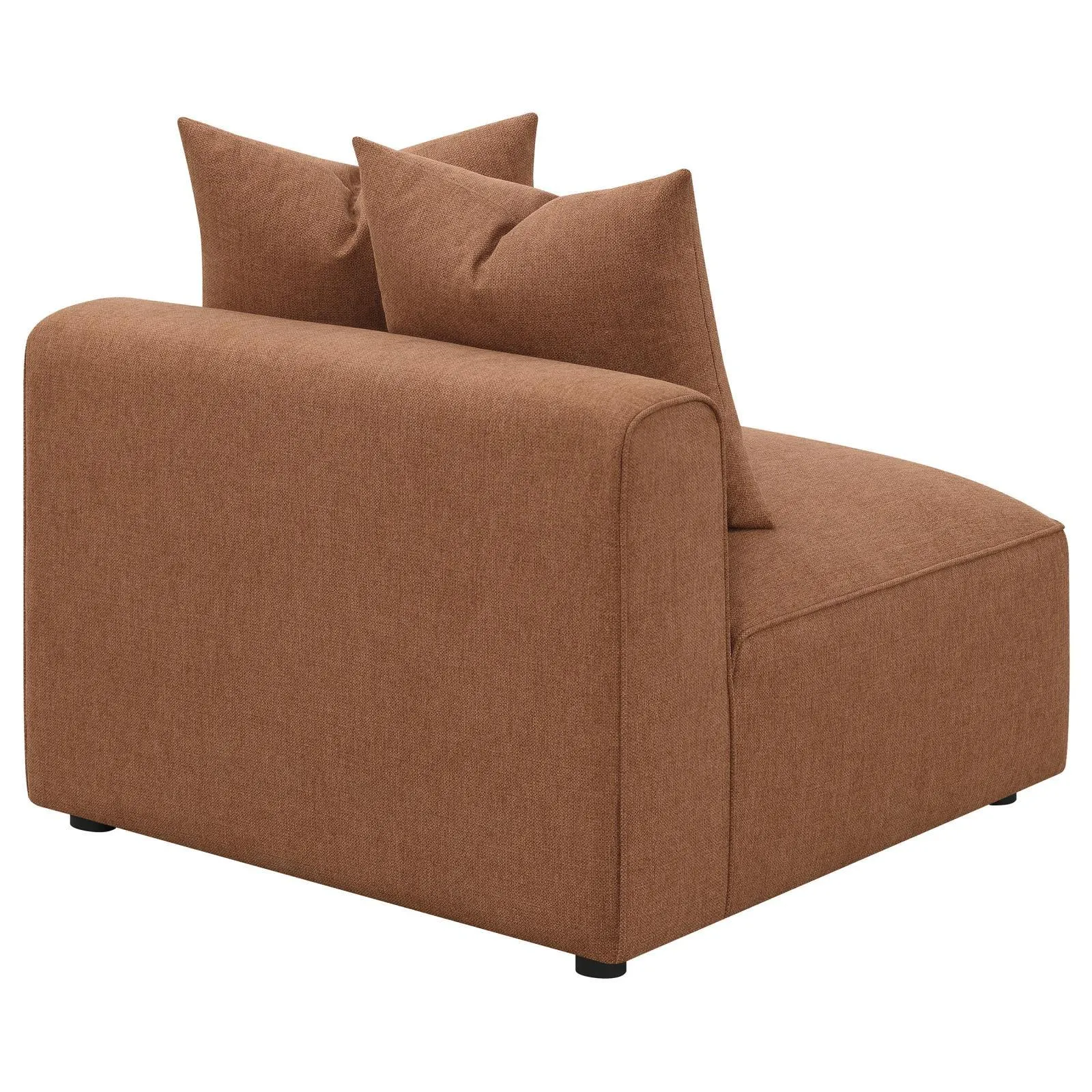 Jennifer Terracotta Upholstered Tight Back Armless Chair - Image 6