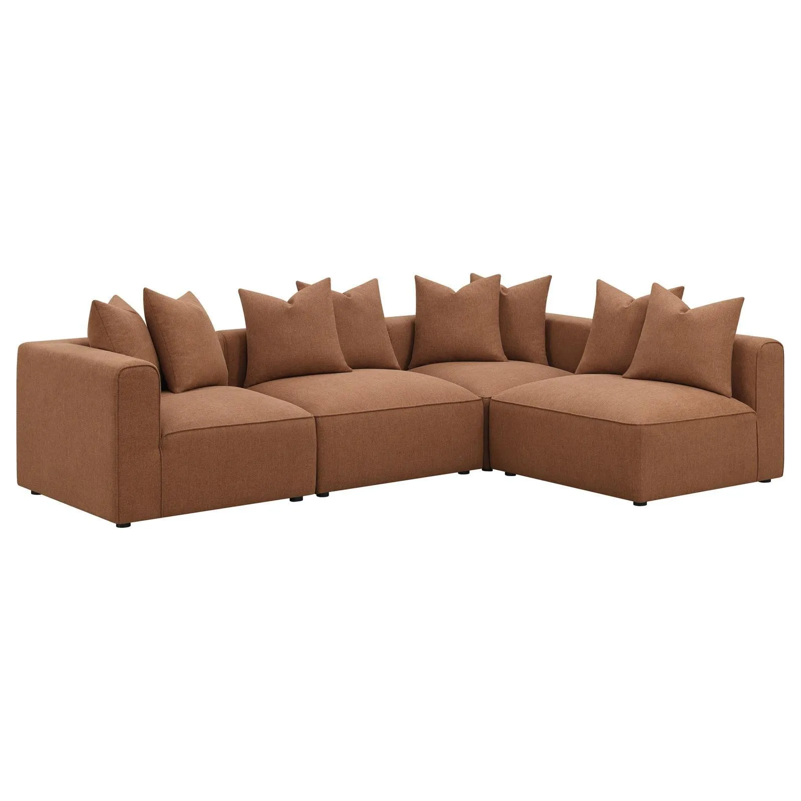 Jennifer Terracotta Upholstered Tight Back Armless Chair - Image 8