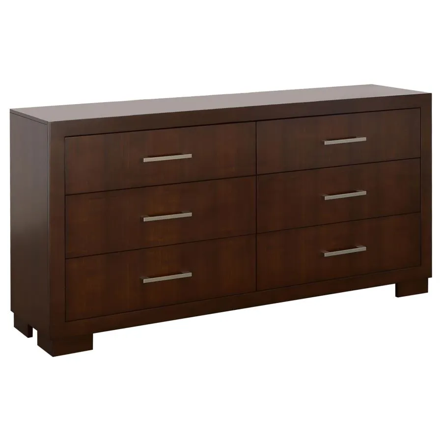 Jessica Cappuccino 5-Piece King Bedroom Set with Nightstand Panels - Image 9