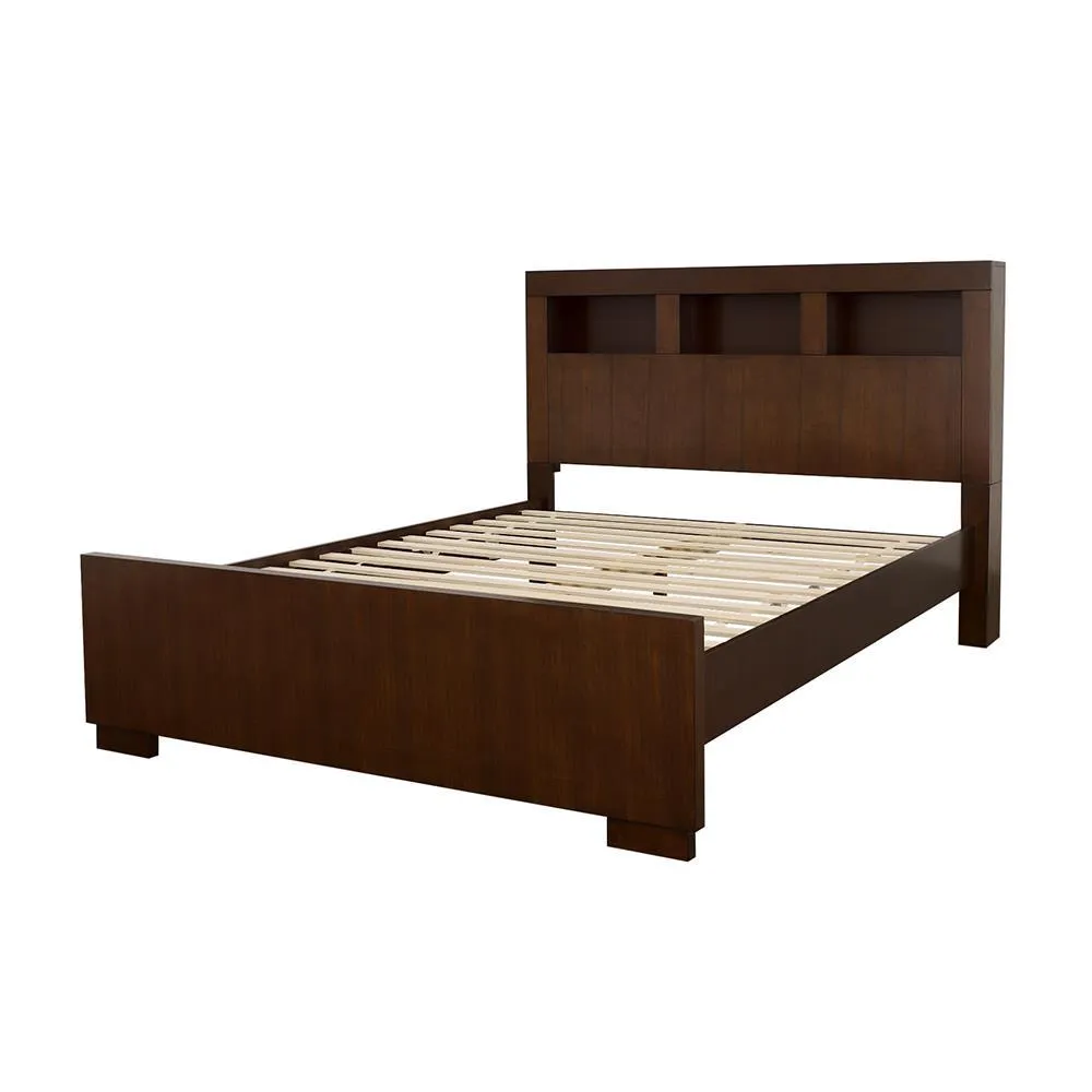 Jessica Cappuccino Queen Bed with Storage Headboard - Image 4