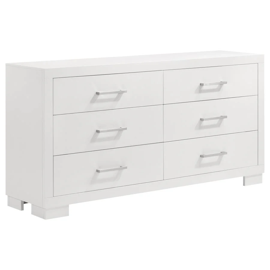 Jessica White 6-Piece Eastern King Bedroom Set with Nightstand Panels - Image 8