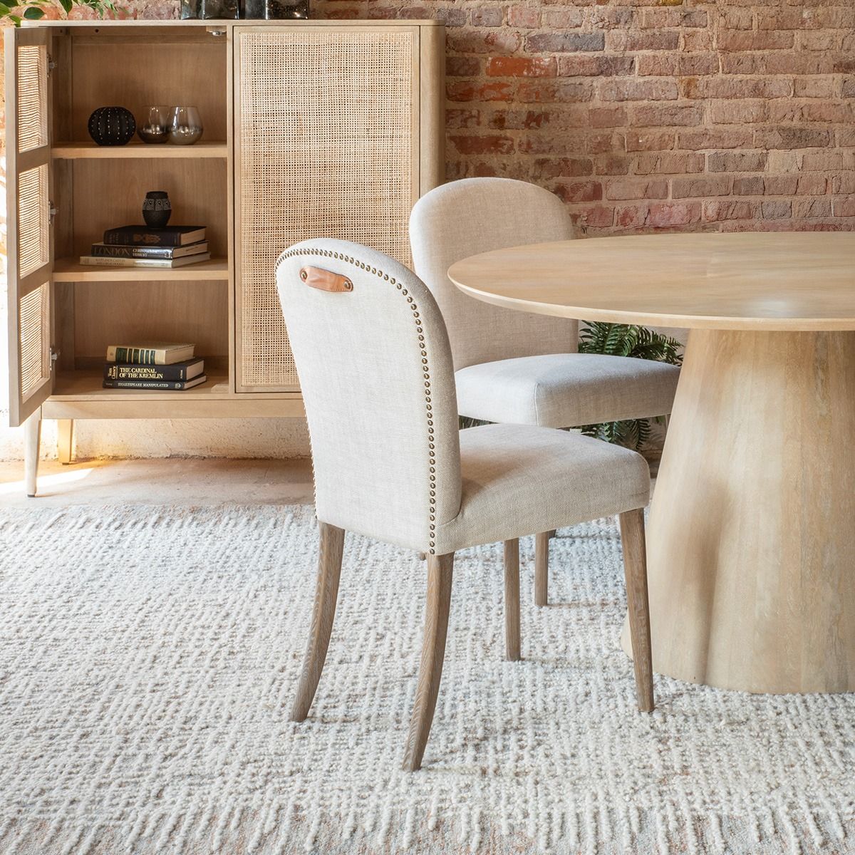 Jessie 18" Dining Chair in Beige Linen, Set of 2 - Image 5