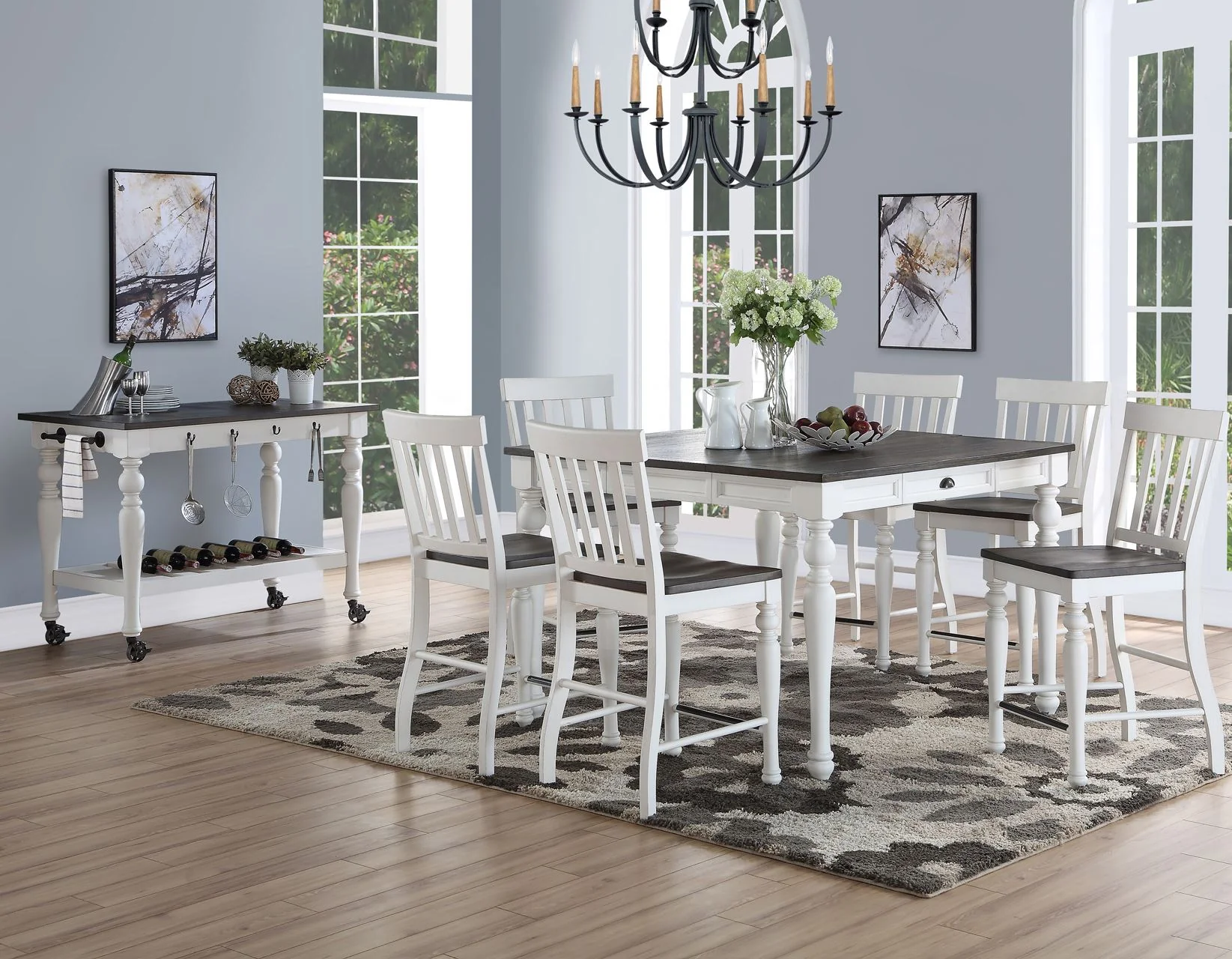 Joanna Ivory/Mocha Counter Height Dining Set