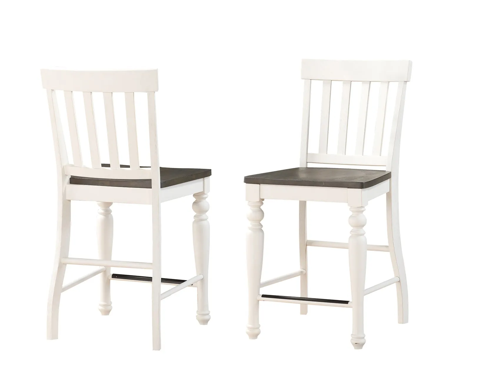 Joanna Ivory/Mocha Counter Height Dining Set with Lazy Susan - Image 5