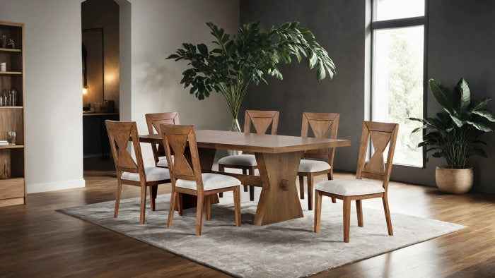 Johannes Rustic Oak 7-Piece Dining Room Set