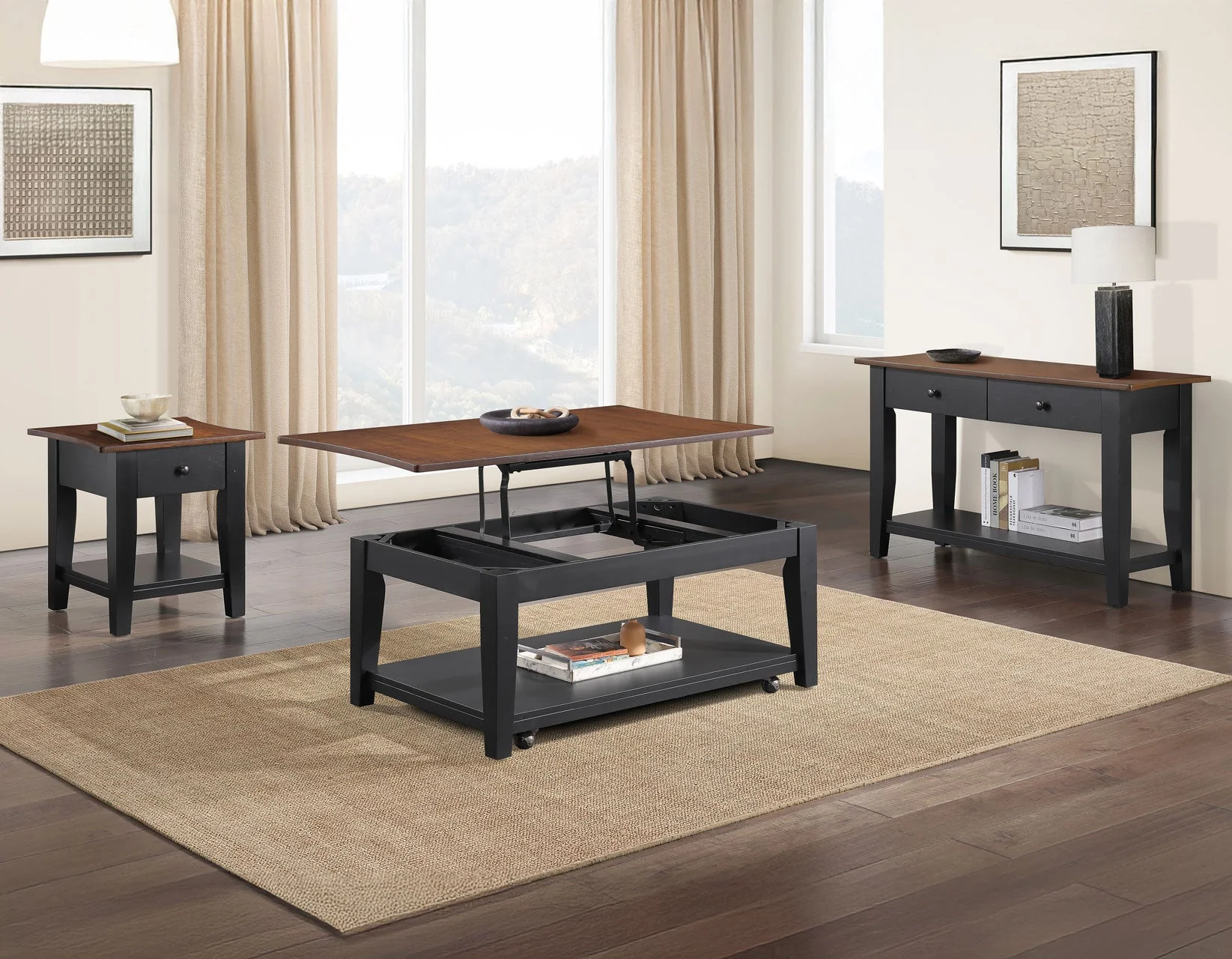 Joplin Walnut/Ebony Sofa Table - Image 7