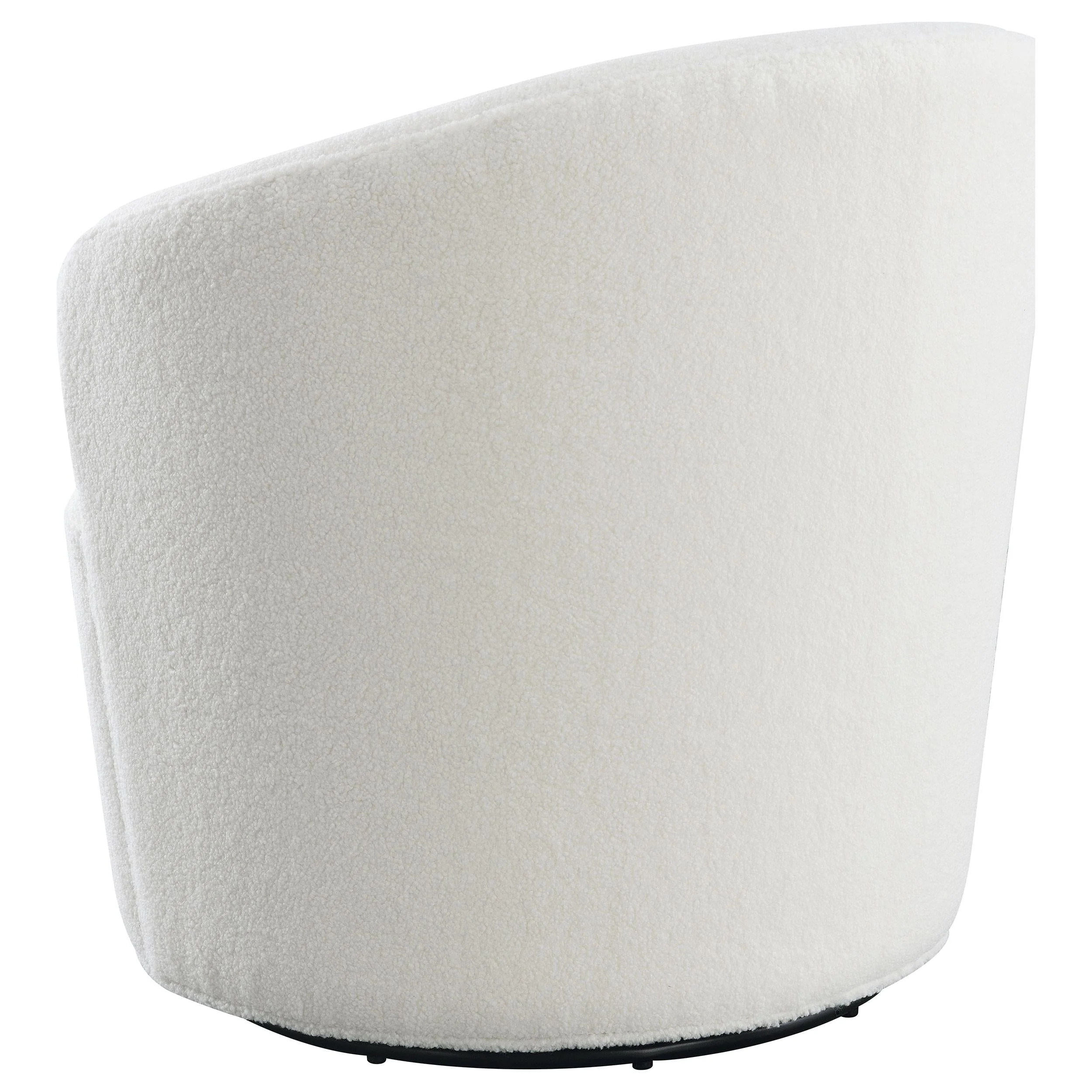 Joyce Upholstered Barrel Back Swivel Chair White - Image 6