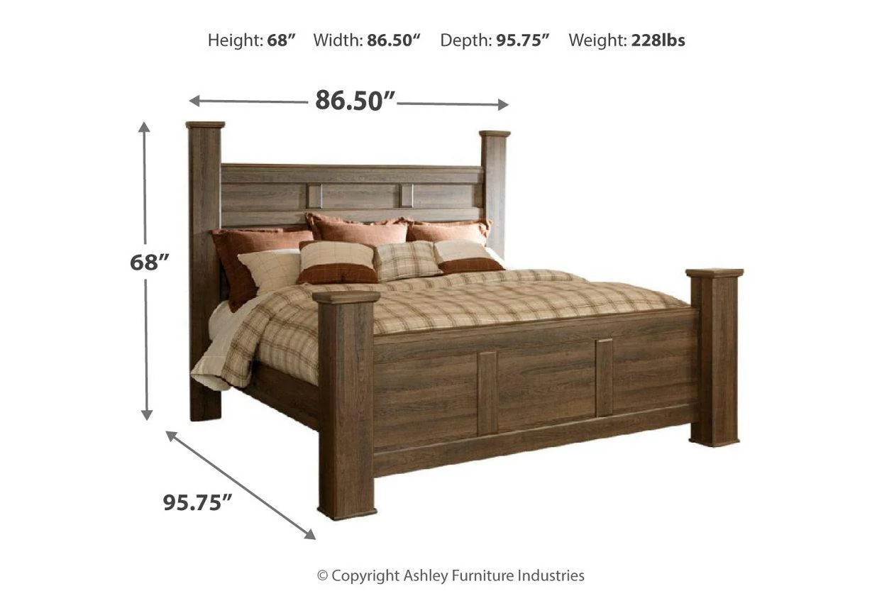 Juararo Dark Brown California King Poster Bed - Image 2