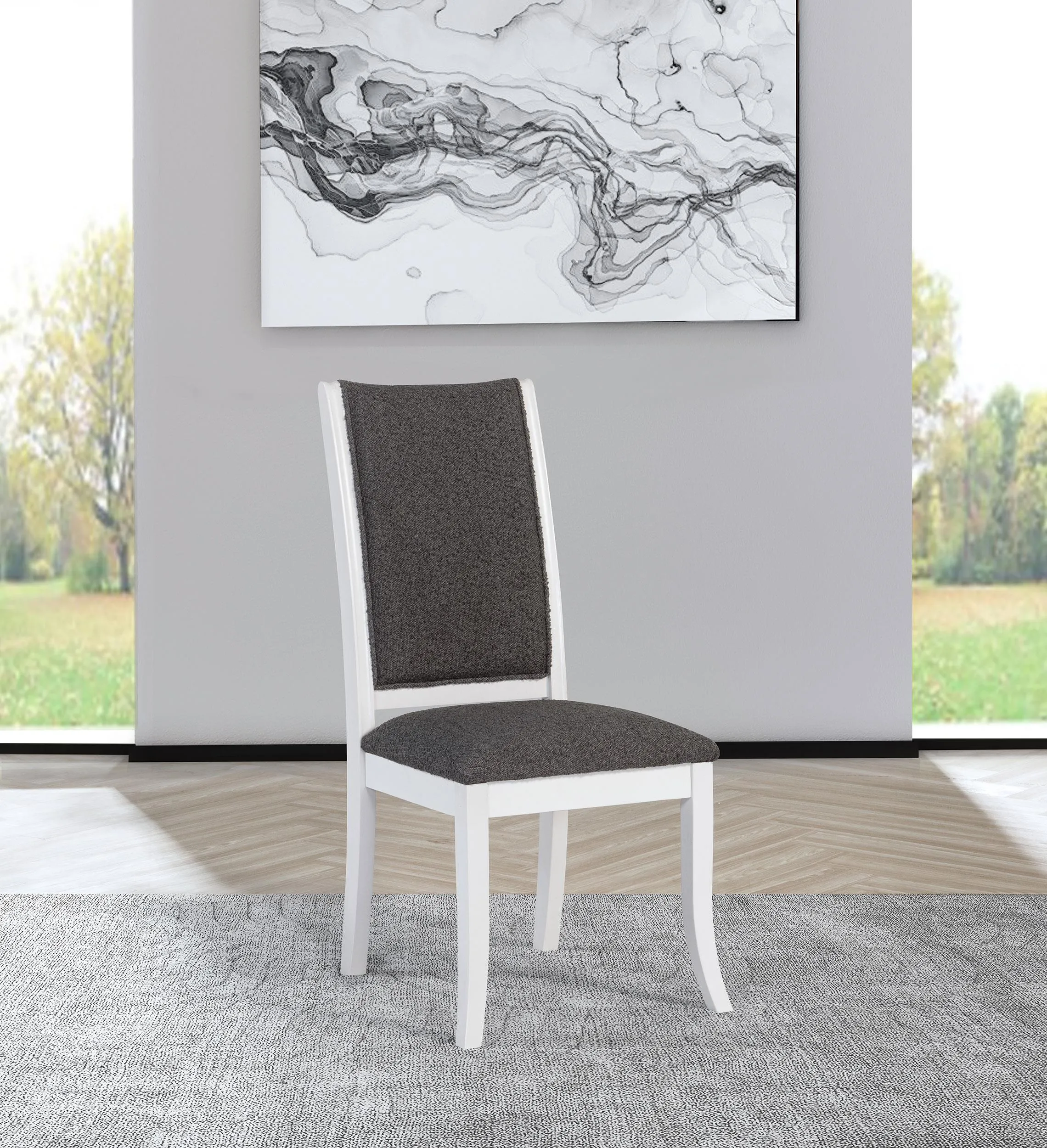 Judd Pearl White and Gray Dining Side Chair, Set of 2