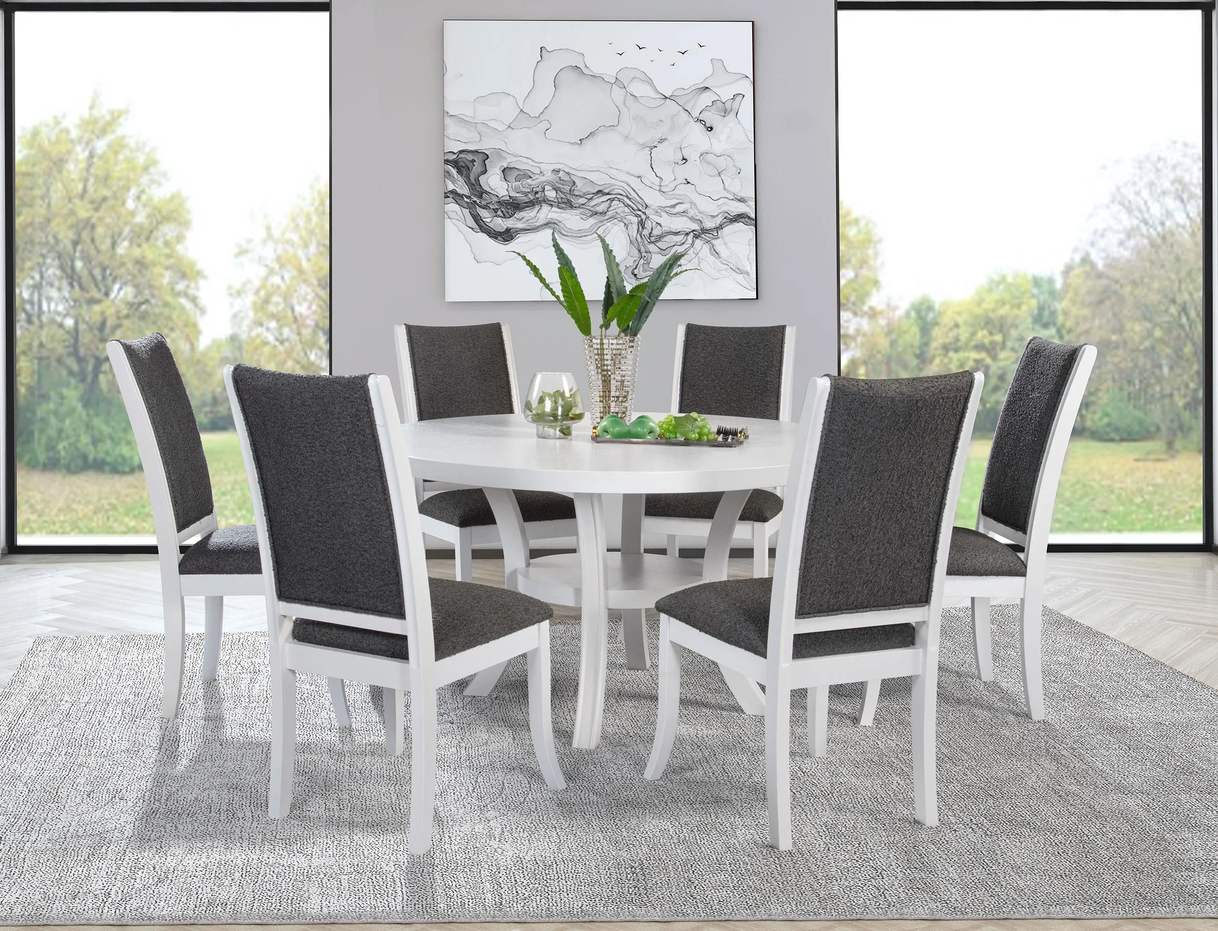 Judd Pearl White and Gray Dining Side Chair, Set of 2 - Image 13