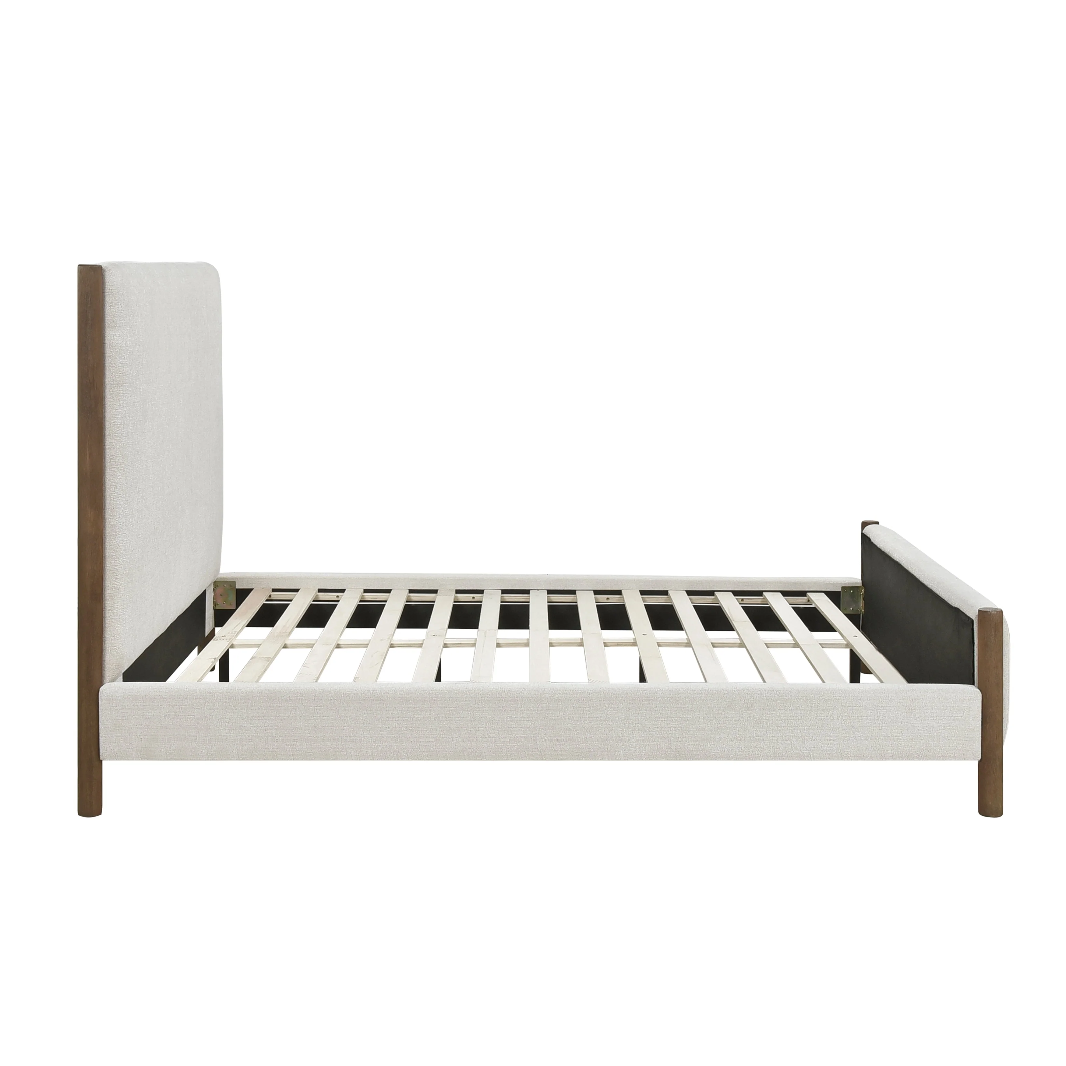 Julian Beige/Caramel Oak California King Upholstered Platform Bed - Image 5