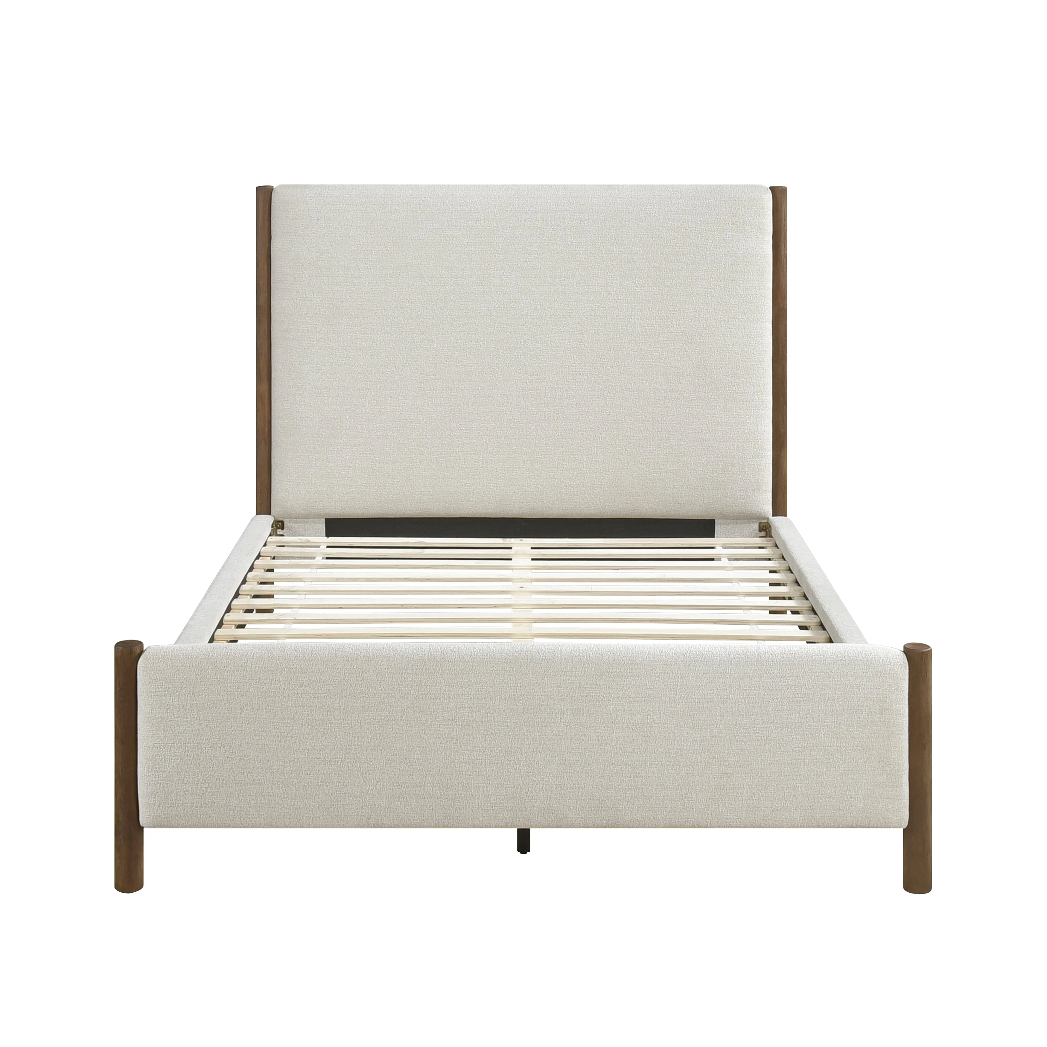 Julian Beige/Caramel Oak Eastern King Upholstered Platform Bed - Image 2